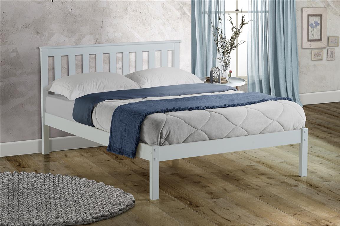 Birlea Denver Low End Wood White Bed Frame - Double 4ft6 - Birlea Essentials