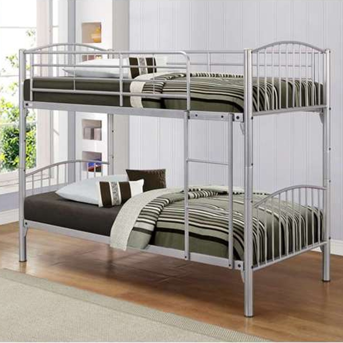 Birlea Corfu Silver Metal Bunk Bed - Birlea Essentials
