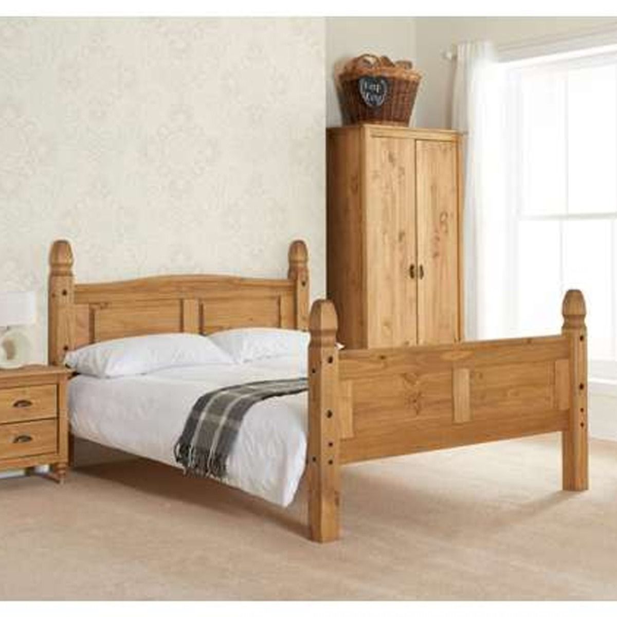 Birlea Corona High End Waxed Pine Bed Frame - Kingsize 5ft - Birlea Essentials