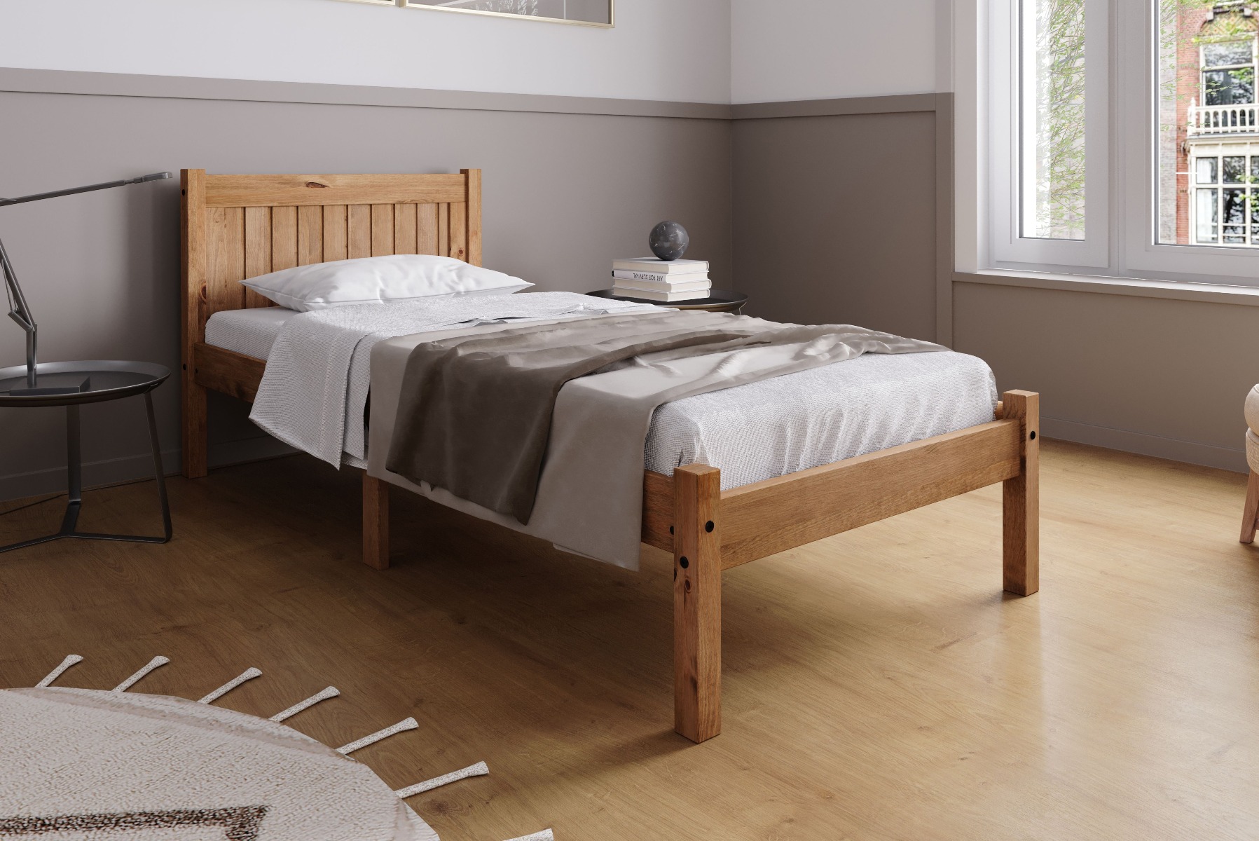 Birlea Rio Waxed Pine Washed Bed Frame - Single 3ft - Birlea Essentials
