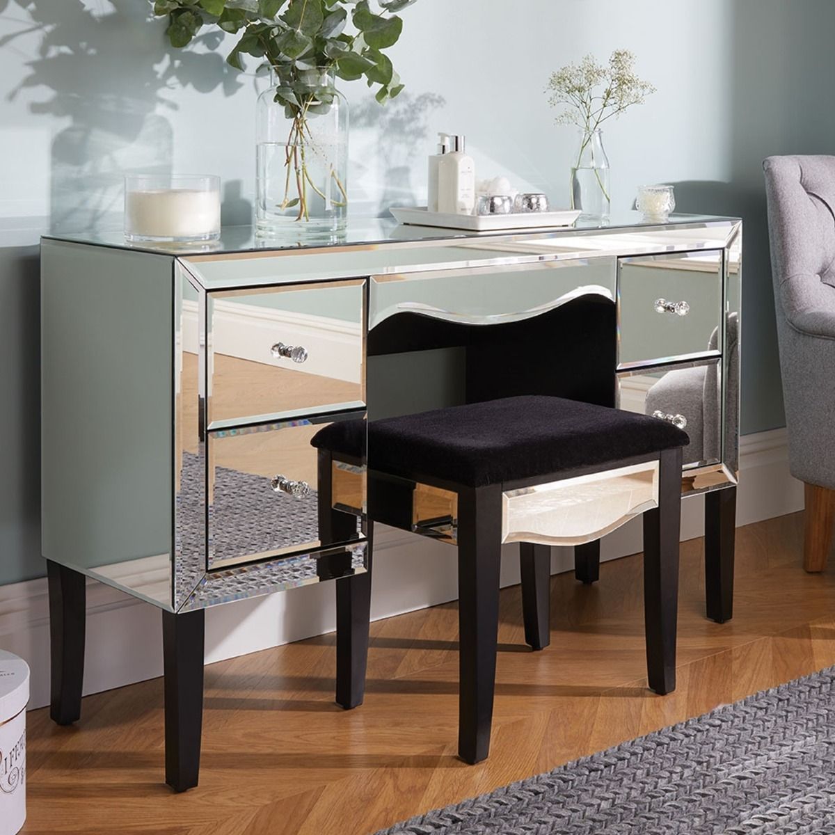 Dressing Table - BIRLEA 4 Drawer Dresser Mirro Red 100cm - Birlea Essentials
