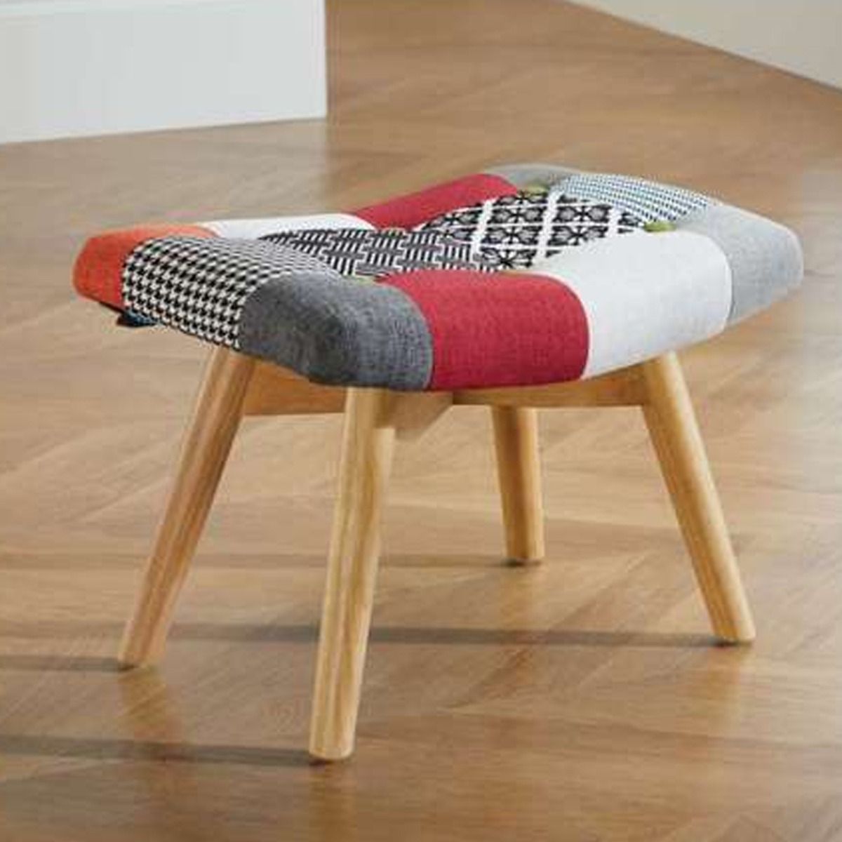 Birlea Sloane Patched Stool - Birlea Essentials