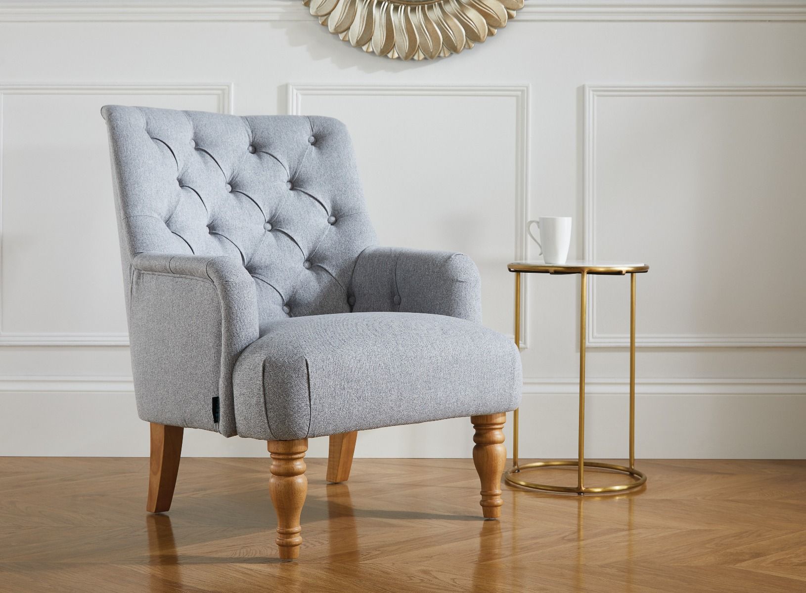 Birlea Padstow Grey Fabric Armchair - Birlea Essentials