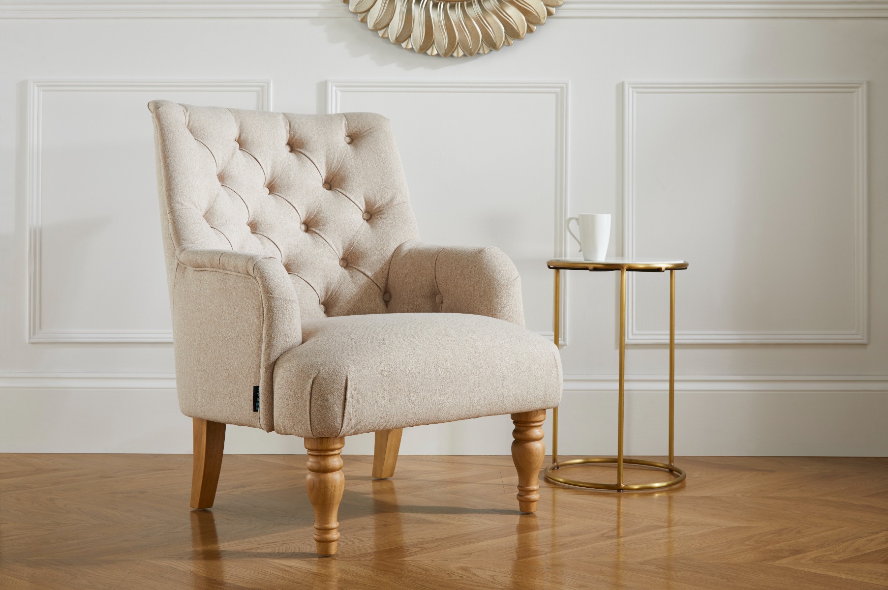 Birlea Padstow Wheat Fabric Armchair - Birlea Essentials