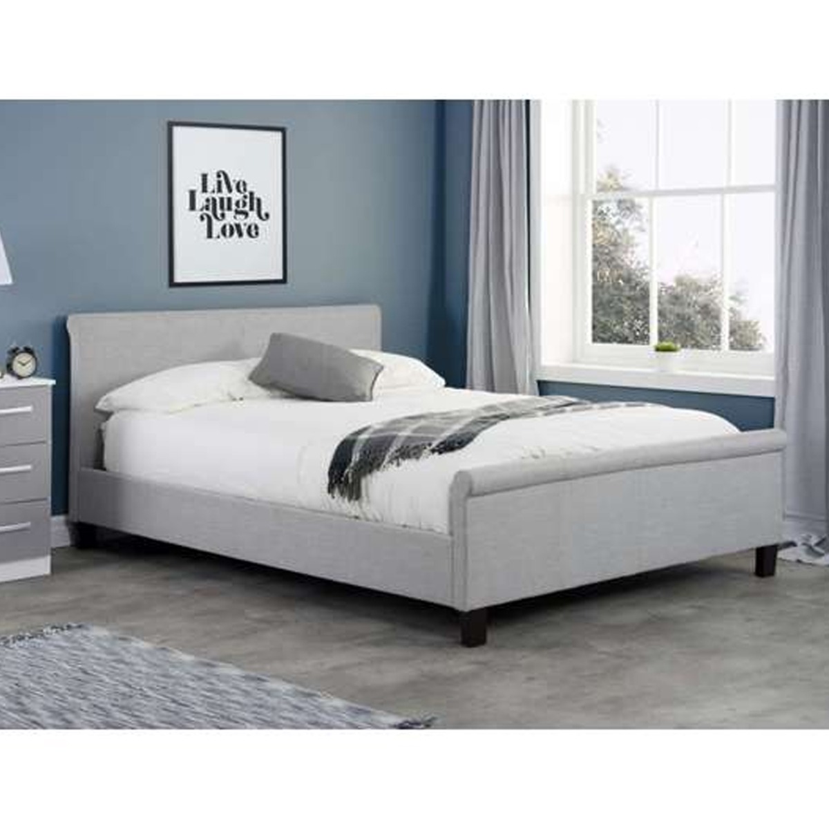 Birlea Stratus Grey Fabric Bed - Kingsize 5ft - Birlea Essentials