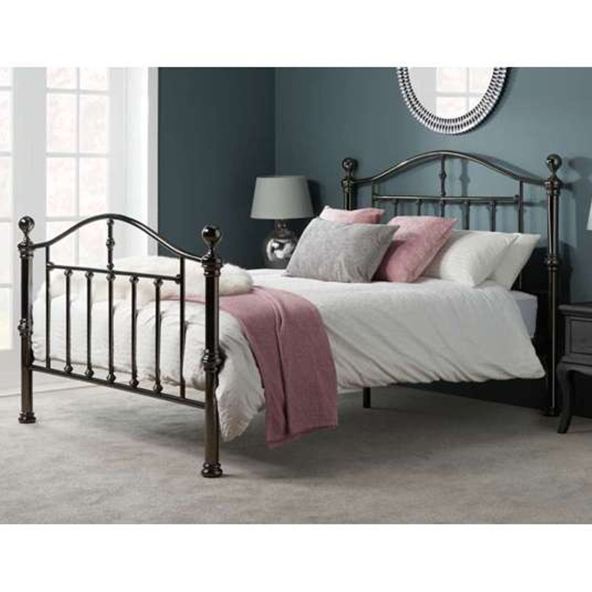 Birlea Victoria Black Nickel Metal Bed Frame - Kingsize 5ft - Birlea Essentials
