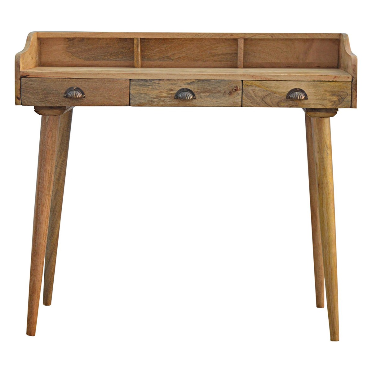 Nordic Style 3 Slots Lancashire Back Writing Desk - Oak - Beasley & Sons