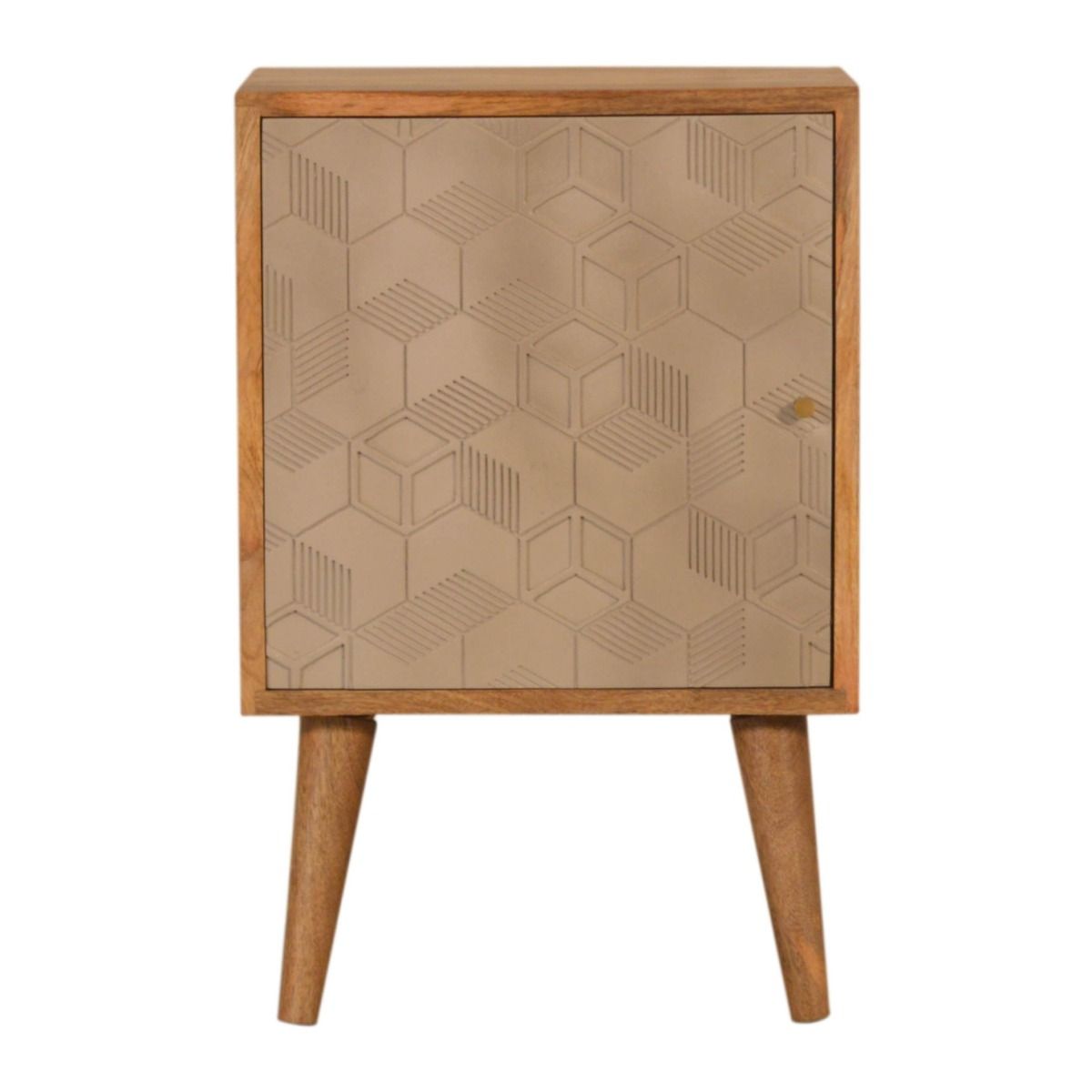Bedside Table - TIVERTON 2 Drawer Nightstand Oak and Vintage Grey 40cm - Beasley & Sons