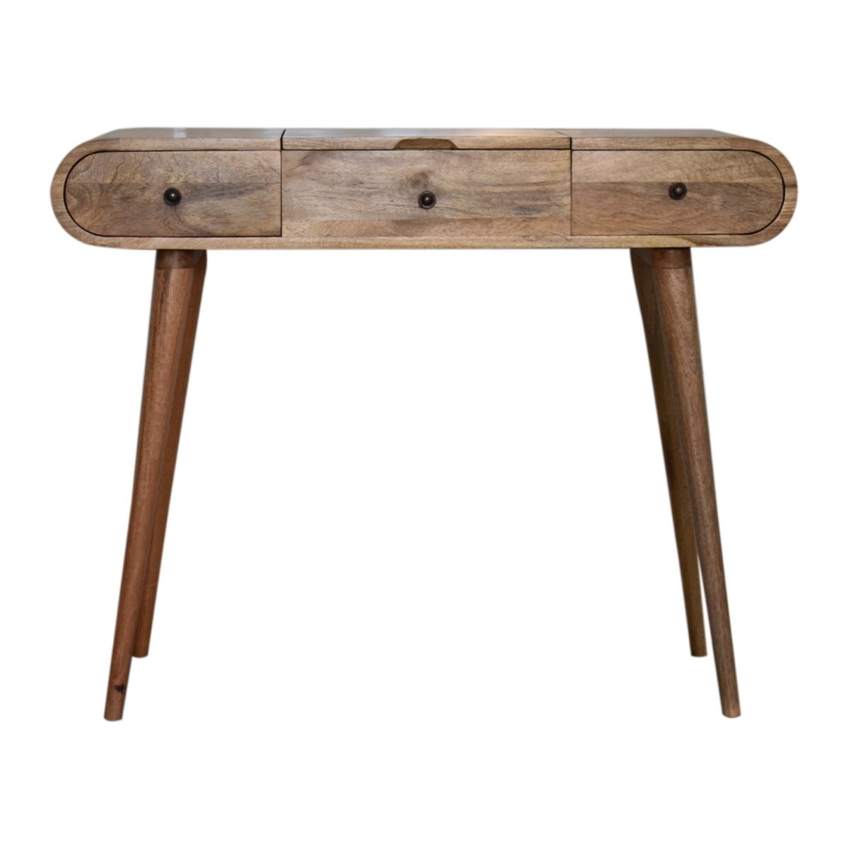 Dressing Table - PLZEN 3 Drawer Dresser Oak Finish 100cm - Beasley & Sons