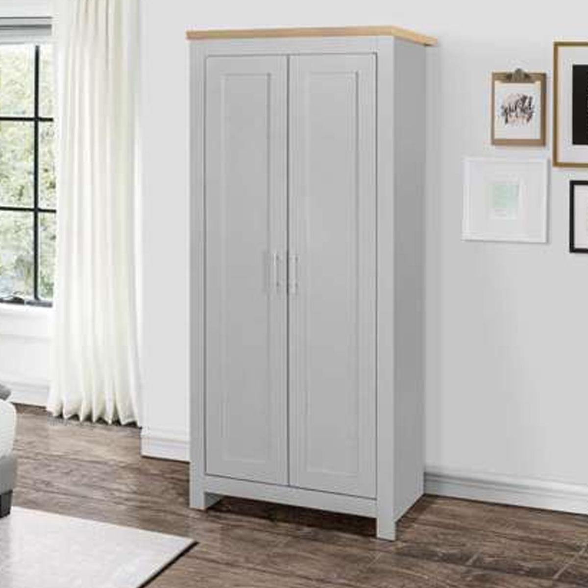 Wardrobe - HEINZ 2 Door Wardrobe Grey 79cm - Birlea Essentials
