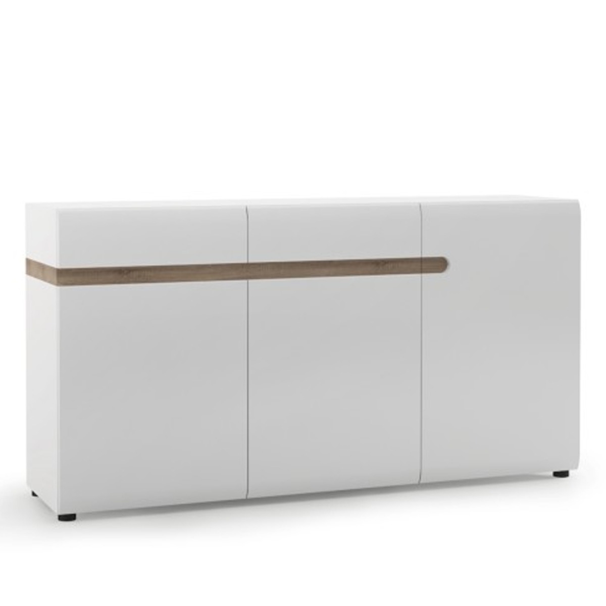 Estonia Elegant Design 2 Door Sideboard with 2 Drawers - White with Oak Trim - Rosalind Collection