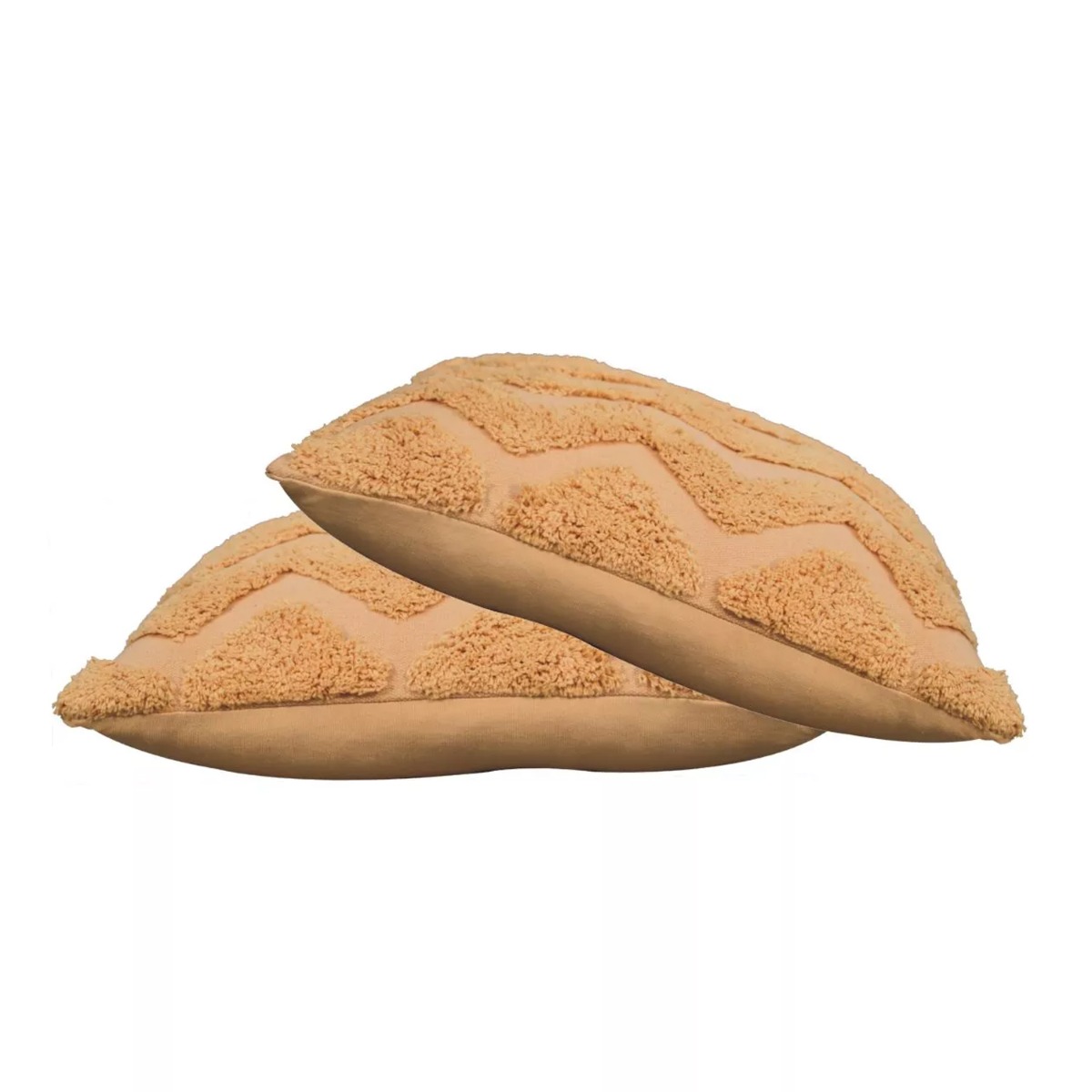2 Pcs Zig Zag Design Rectangle Cushion - Mustard - Beasley & Sons
