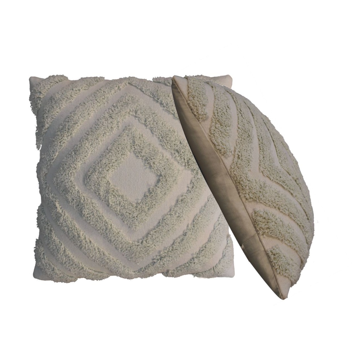 2 Pcs Diamond Design Rectangle Cushion - Sea Green - Beasley & Sons