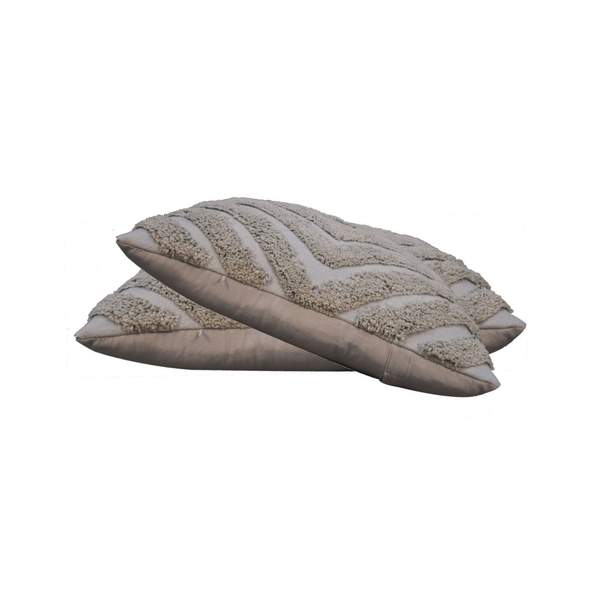 2 Pcs Diamond Design Rectangle Cushion -Grey - Beasley & Sons