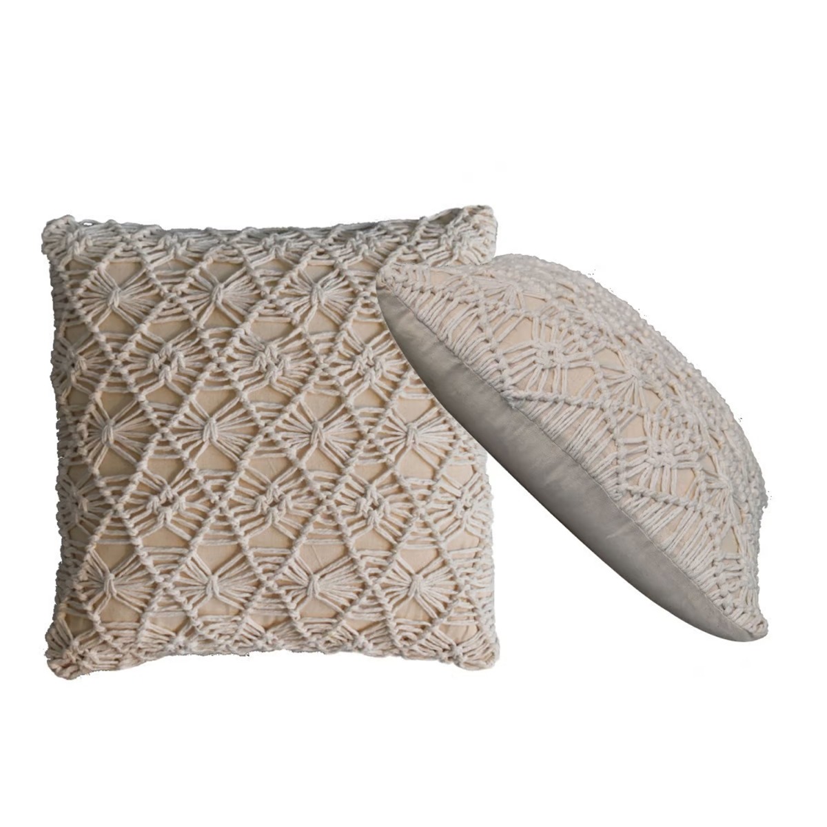 2Pc Cosy and Warm Design Cushion - Natural White - Beasley & Sons