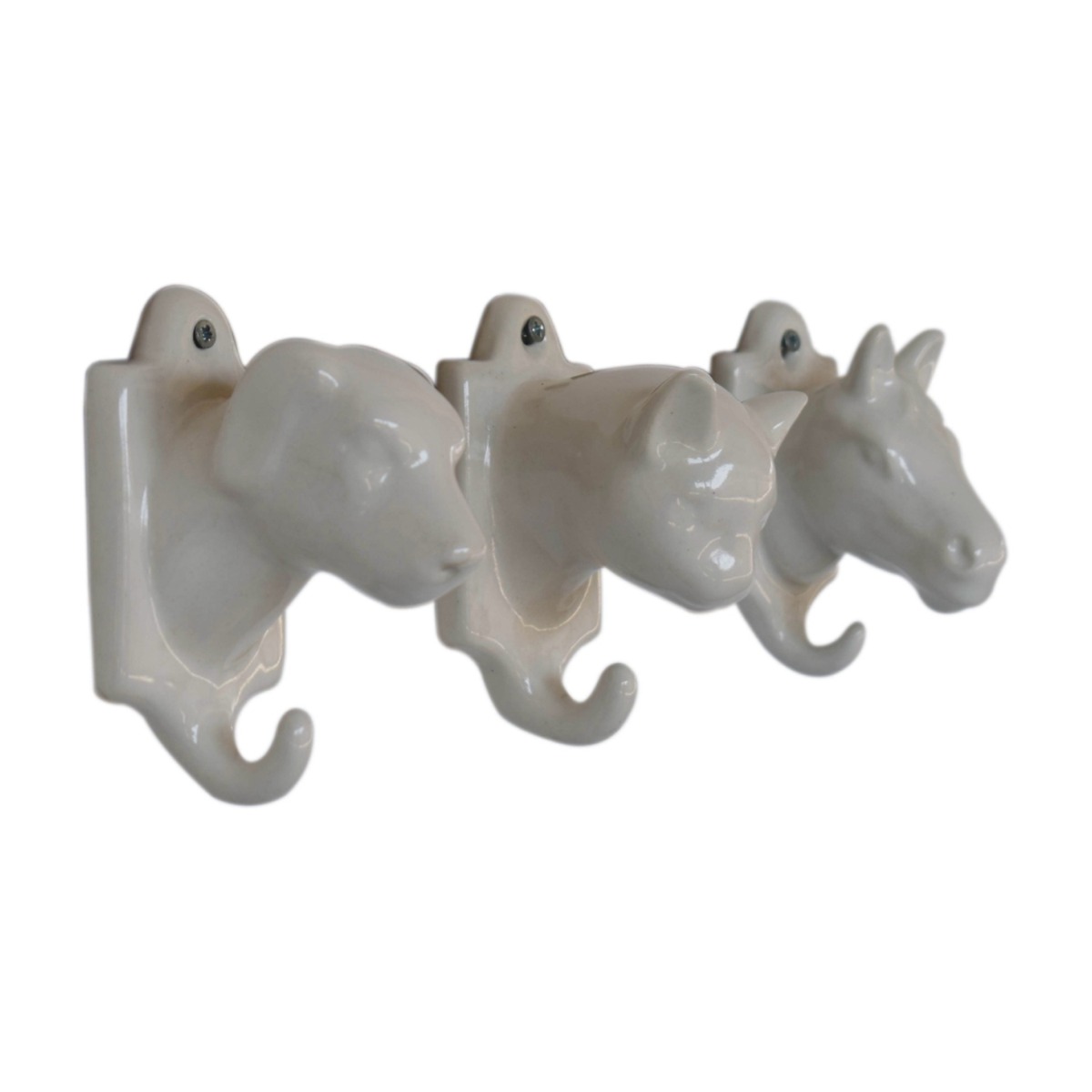 3Pcs Ceramic Assorted Animal Shape Wall Hooks - Beasley & Sons