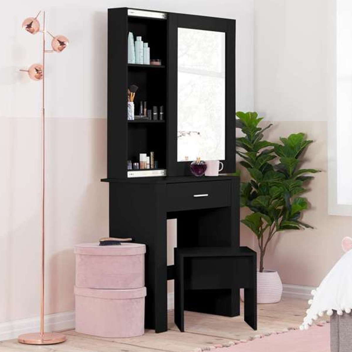 Dressing Table - EVELYN Dresser Black 73cm - Birlea Essentials