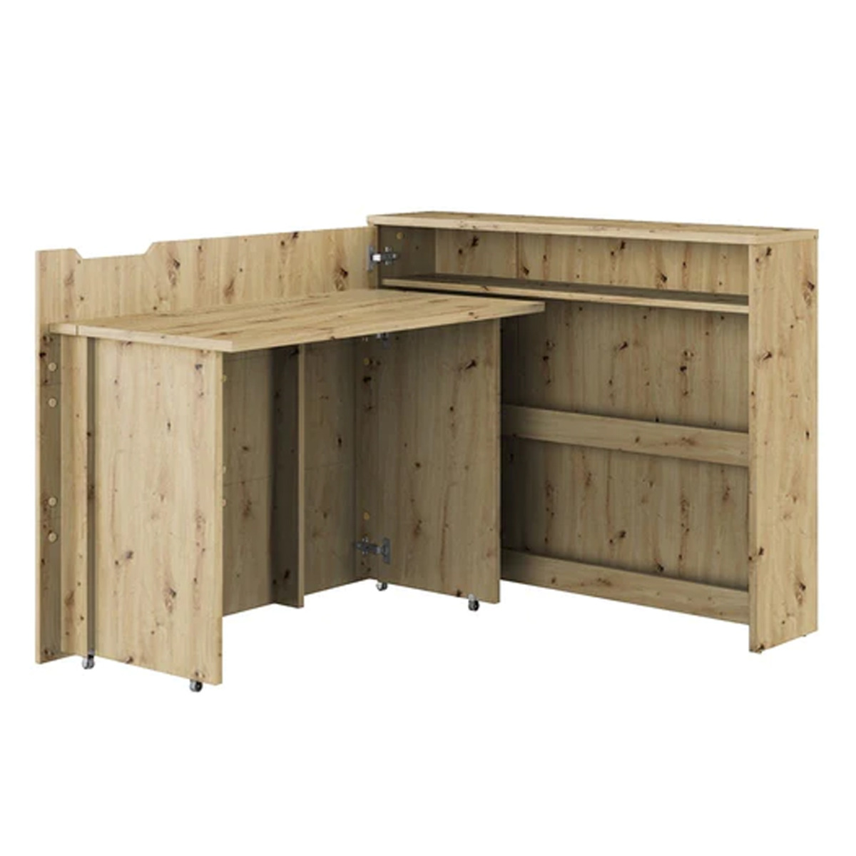 Work Concept Convertible Secret Desk With Storage Oak - Left - Art Nest