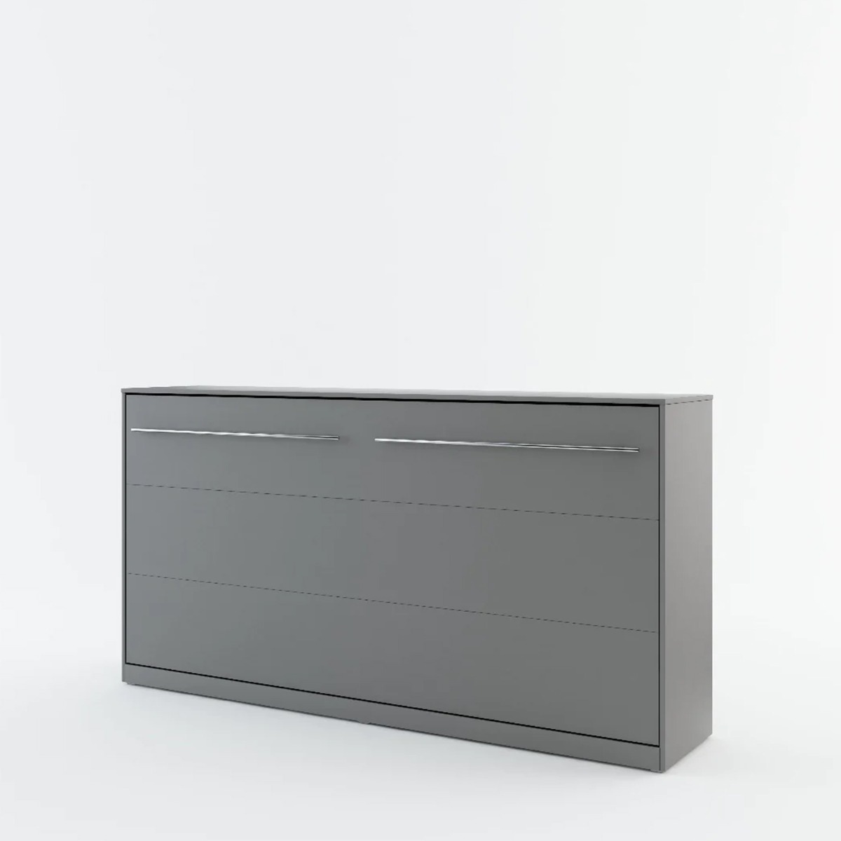Classic Design Horizontal Wall Bed 90cm with Over Bed Unit - Grey Matt - Art Nest
