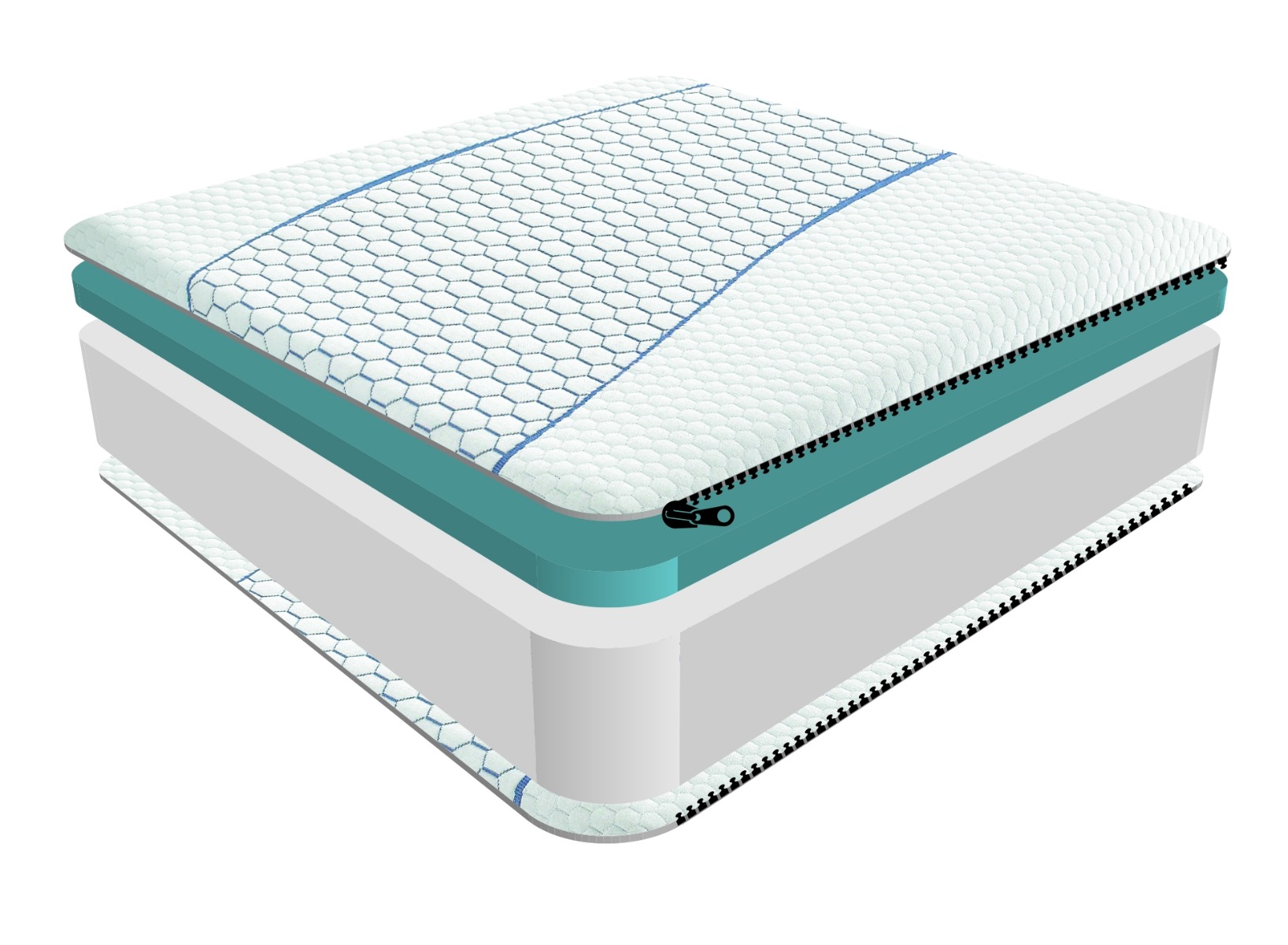 Sareer Cool Blue Memory Foam Mattress - Small Double 4ft - Kaitlyn & Co Industries