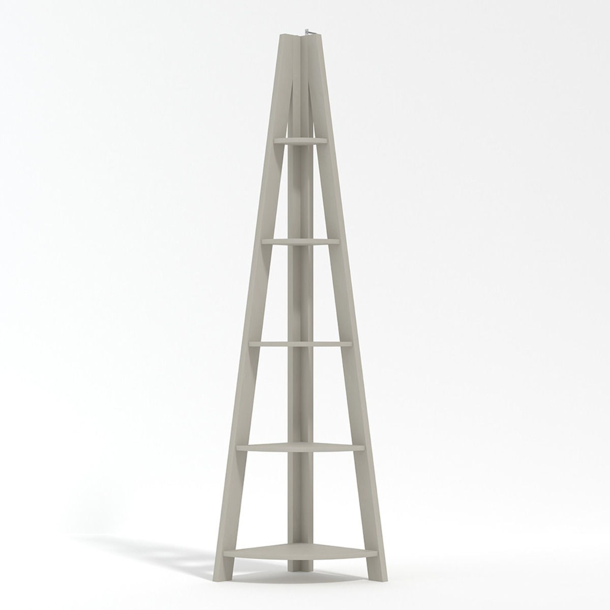 Tiva Corner Ladder Style 4 Shelves Bookcase - Grey - Leeds Plywood