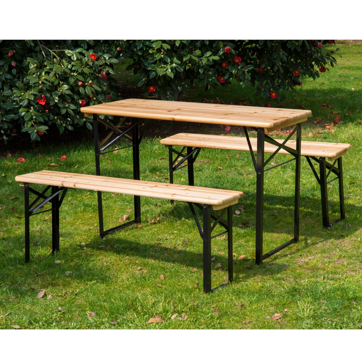 Picnic Wooden Table and Bench Set - The Garden Savant