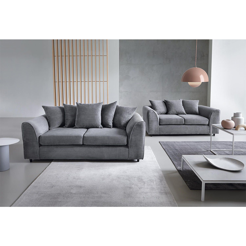Jill Jumbo 3+2 Seater Sofa - Grey - Moonlight Interiors