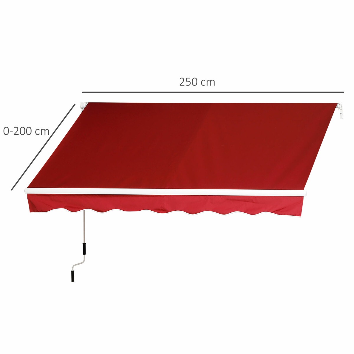 Manual Retractable Canopy 2.5x2m - Wine Red - Gardens Direct