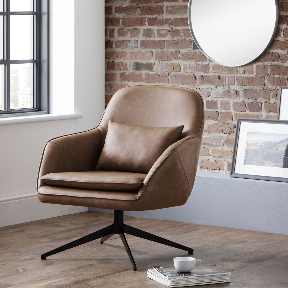 Bowery Swivel Chair - Brown - JB Collections