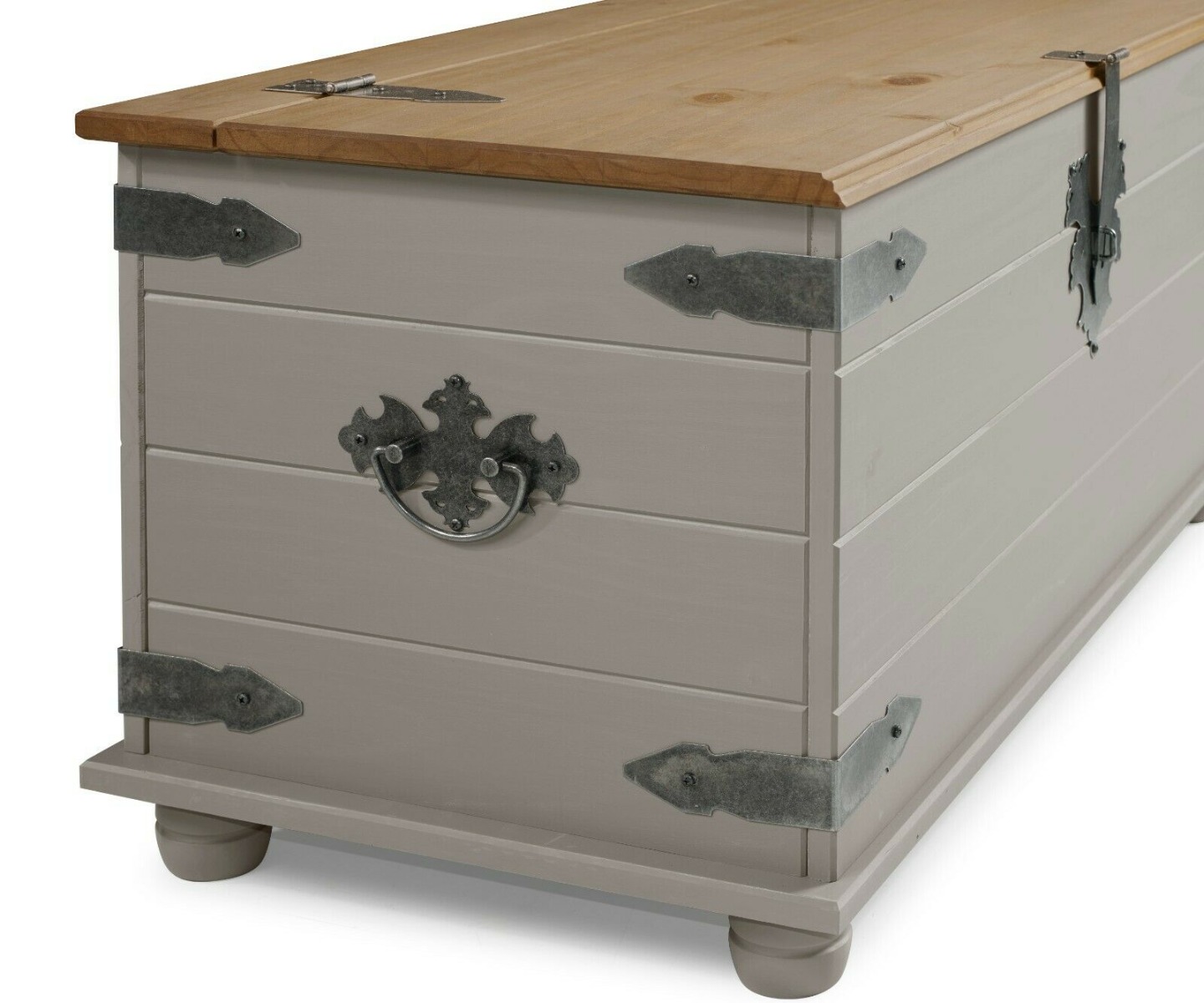 Corona Solid Pine Blanket Storage Box - Grey Wax - Bedroom & More