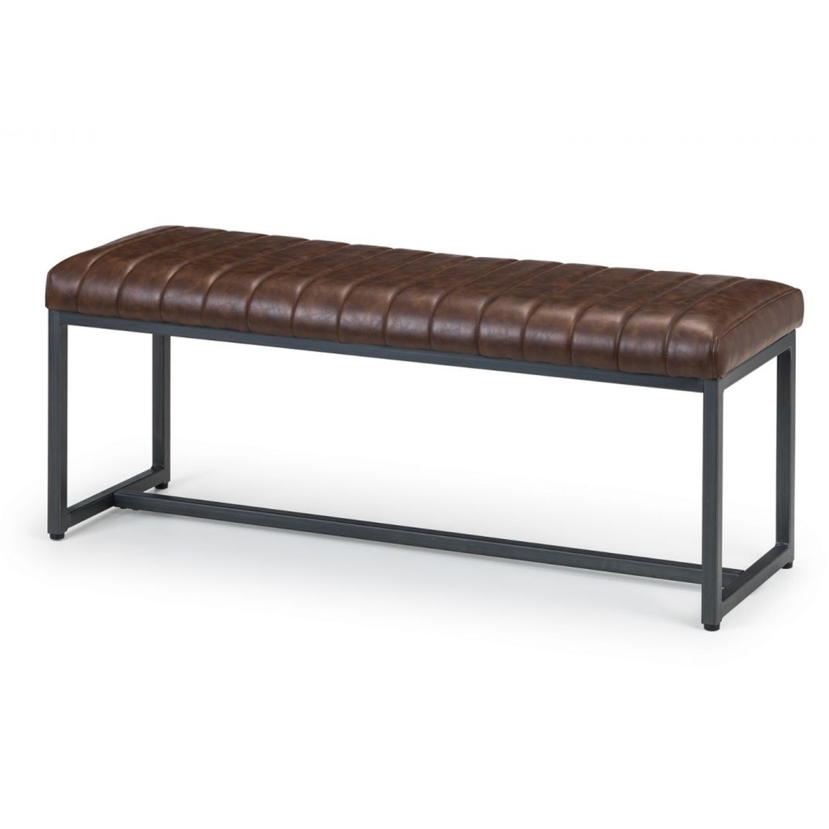 Brooklyn Upholstered Faux Leather Bench - Brown - JB Collections