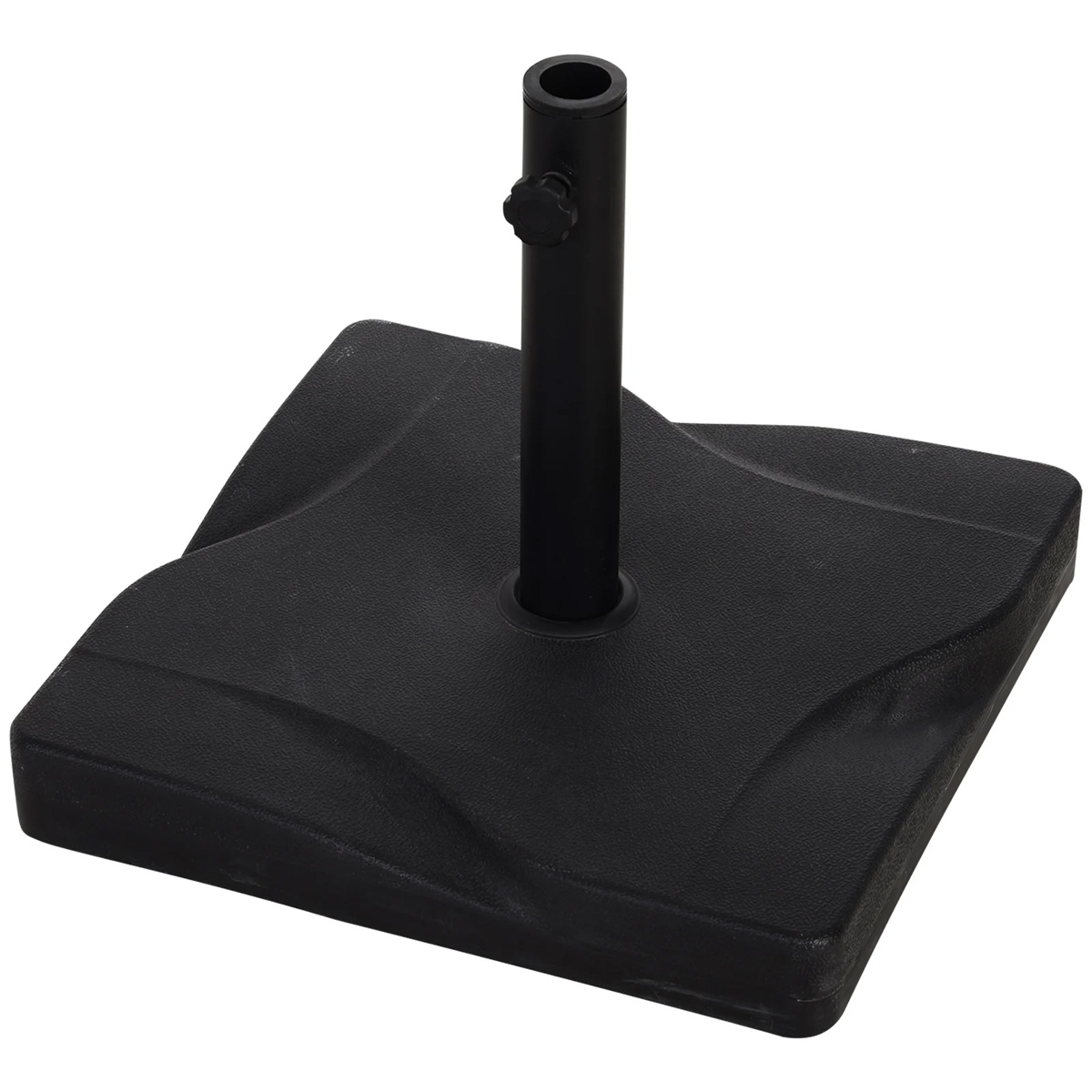 Cement Outdoor Garden Square Parasol Base - Black - The Garden Savant