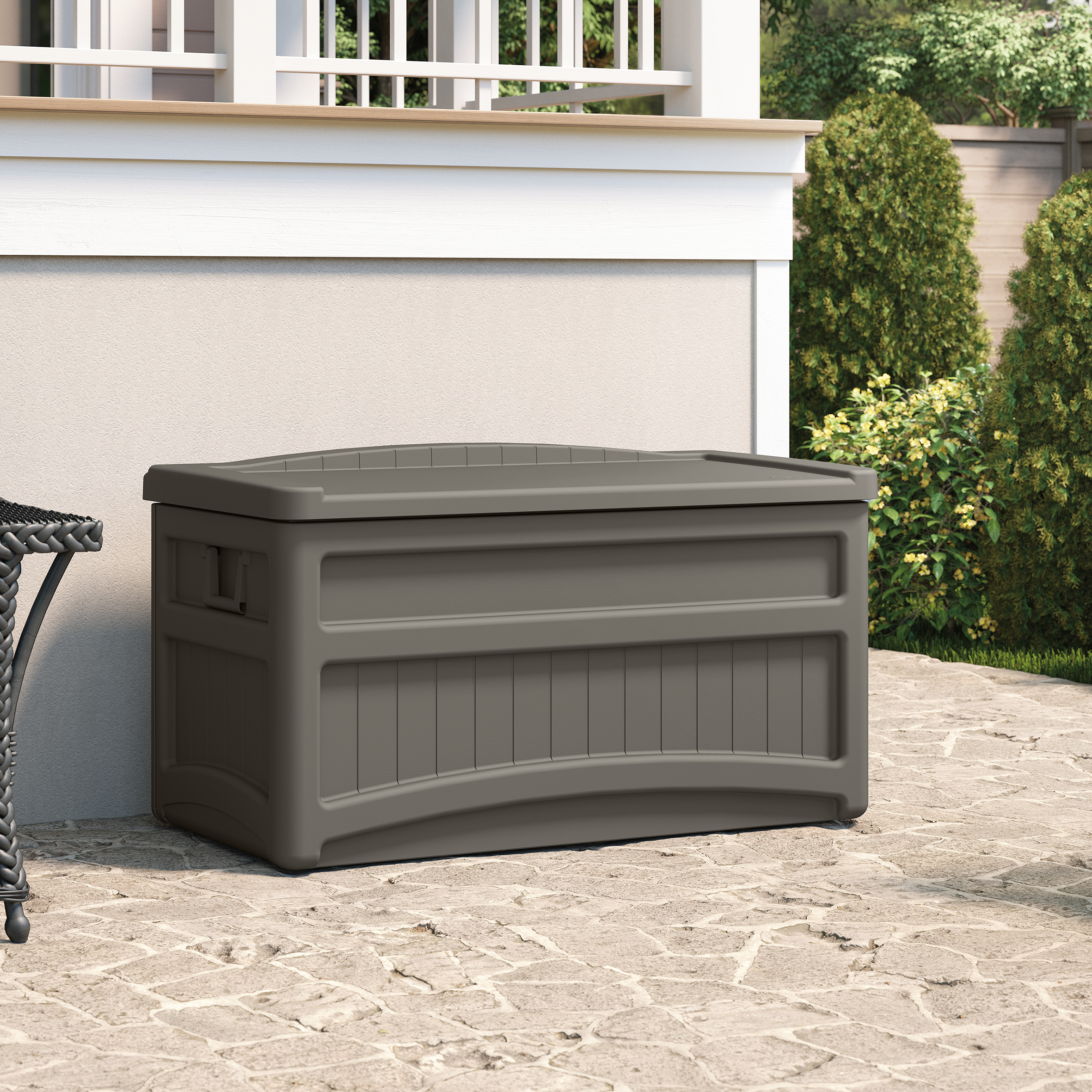 ALDREN Garden Storage Box 276L - Stone Grey - Etta Gardens