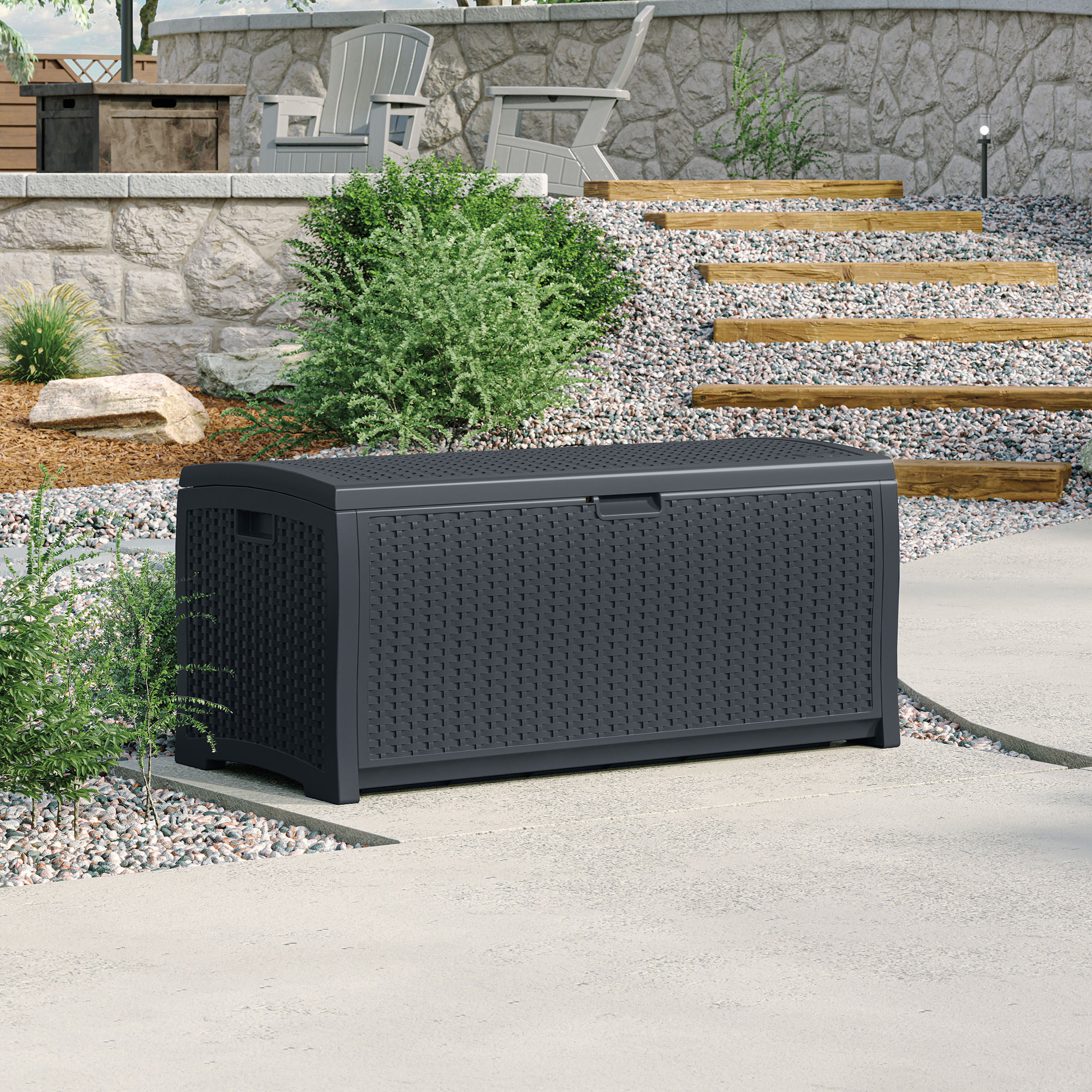REXHALL Garden Storage Box 276L - Cyberspace Grey - Etta Gardens