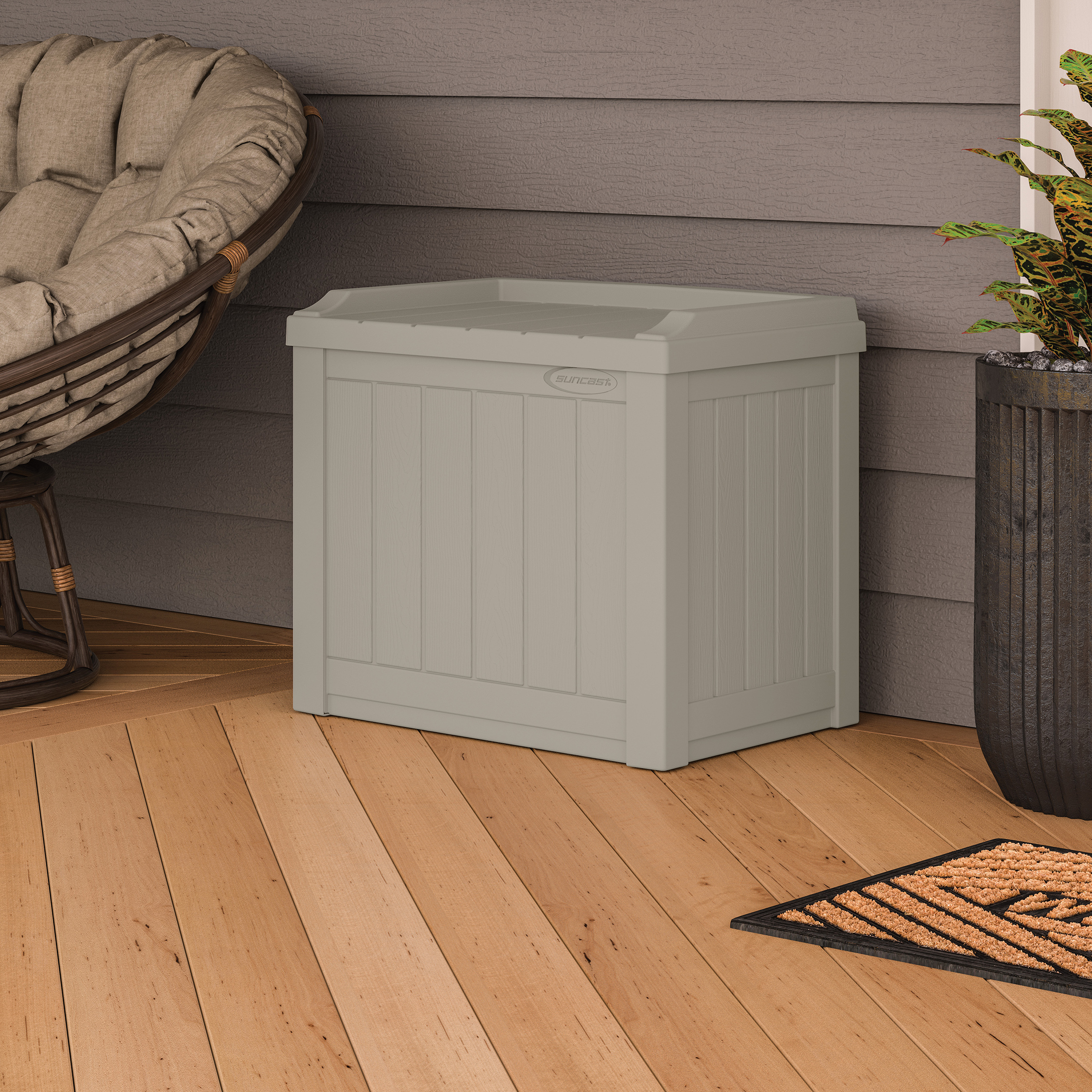 CROMLYN Garden Storage Box 83L - Light Taupe - Etta Gardens