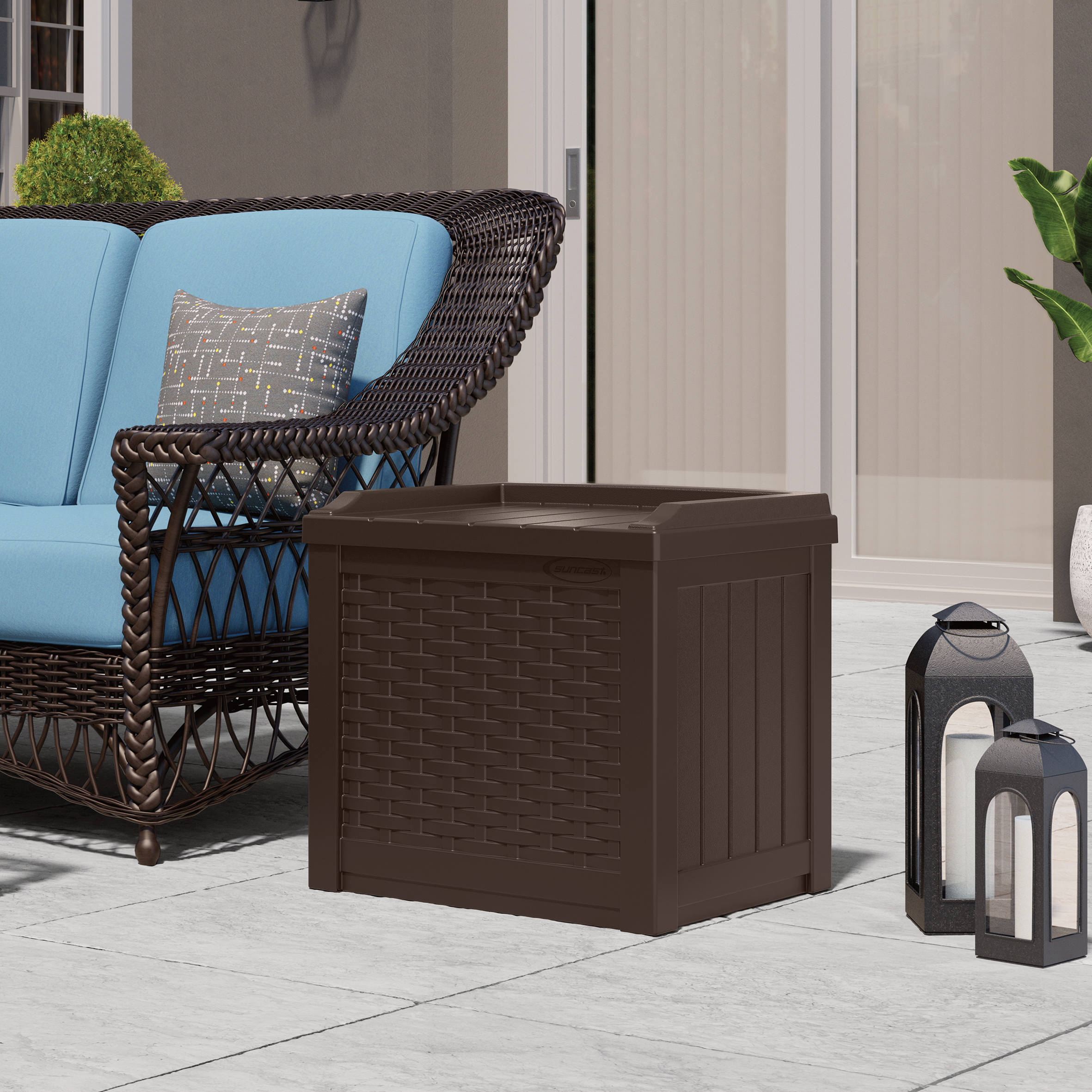 VALEON Garden Storage Box 83L - Java Brown - Etta Gardens