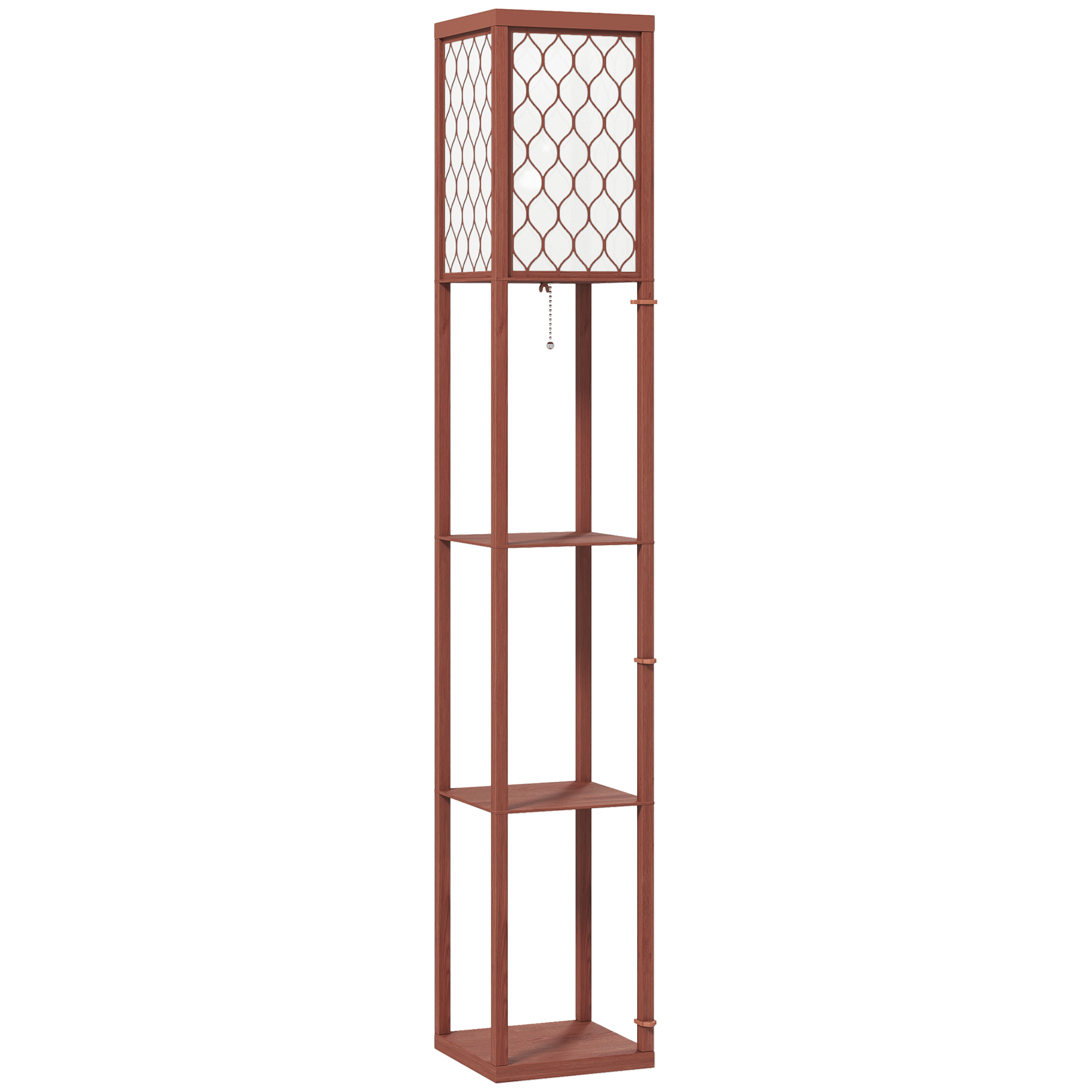HERON 3 Shelf Standing Lamp Brown, White - Life Essentials
