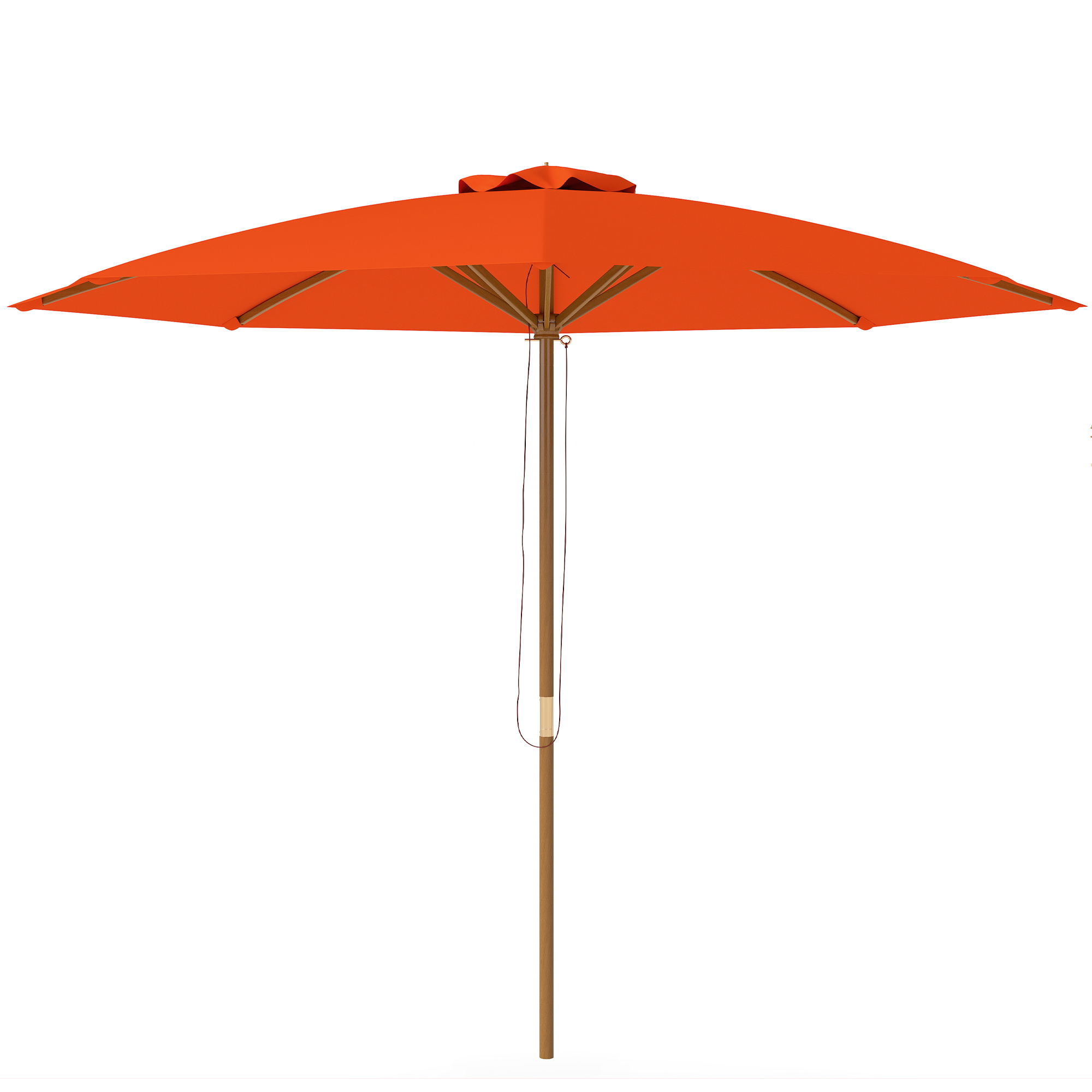 SUNVISTA 3m Wood Pole Parasol Umbrella Orange - Life Essentials