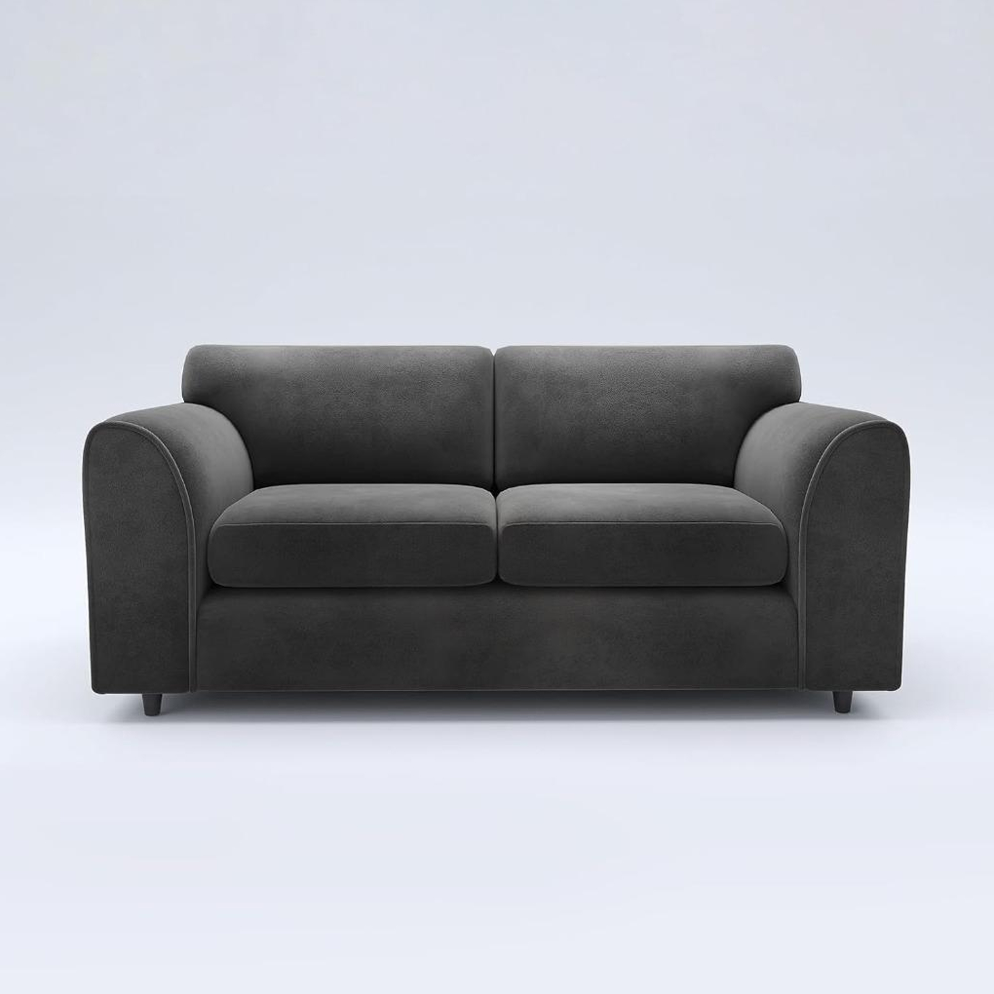 DELANO Plush Velvet 3 Seater Fullback Sofa - Black - Home Done