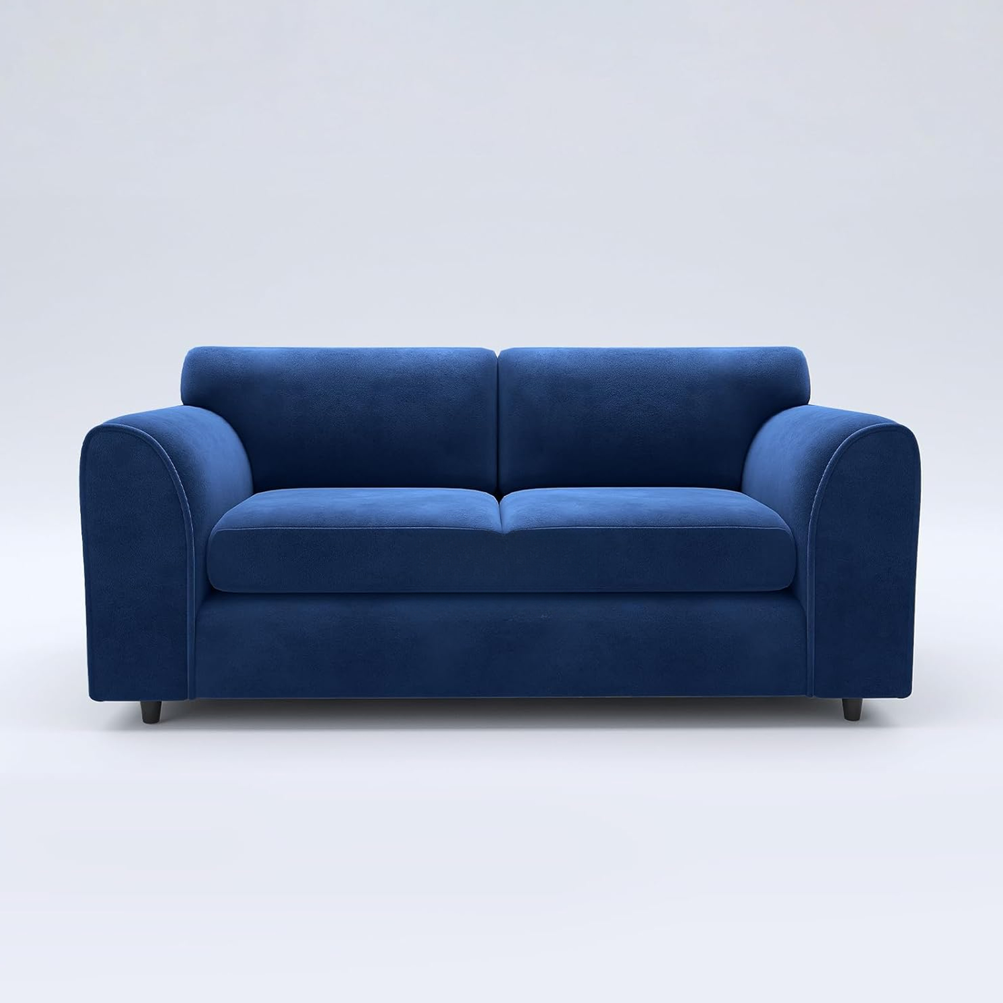 DELANO Plush Velvet 3 Seater Fullback Sofa - Midnight Blue - Home Done