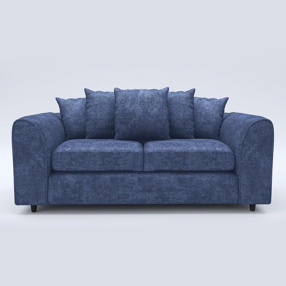 LORVANI Fabric 3 Seater Scatterback Sofa - Midnight Blue - Home Done