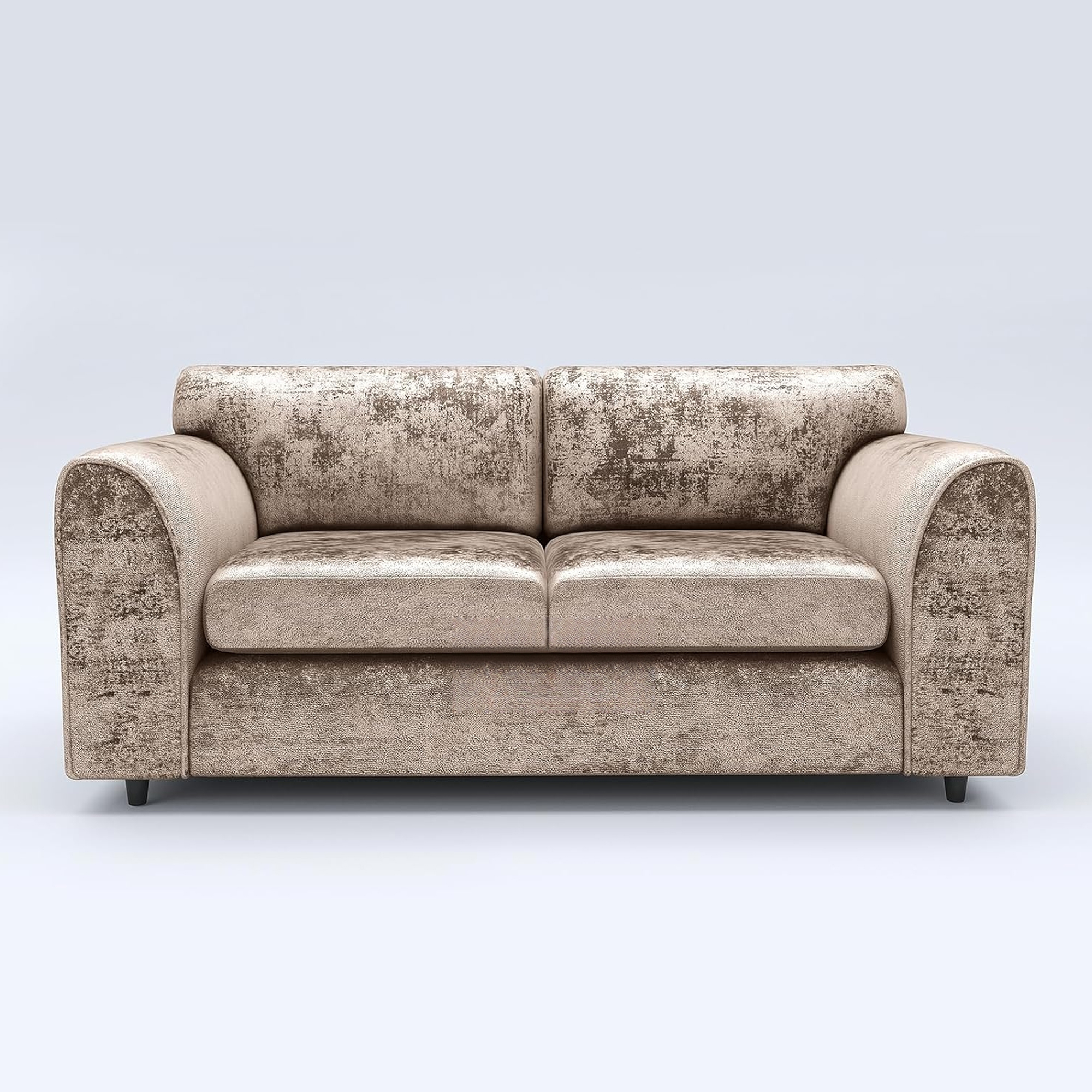 VELOURA Crush Velvet 3 Seater Fullback Sofa - Mink - Home Done
