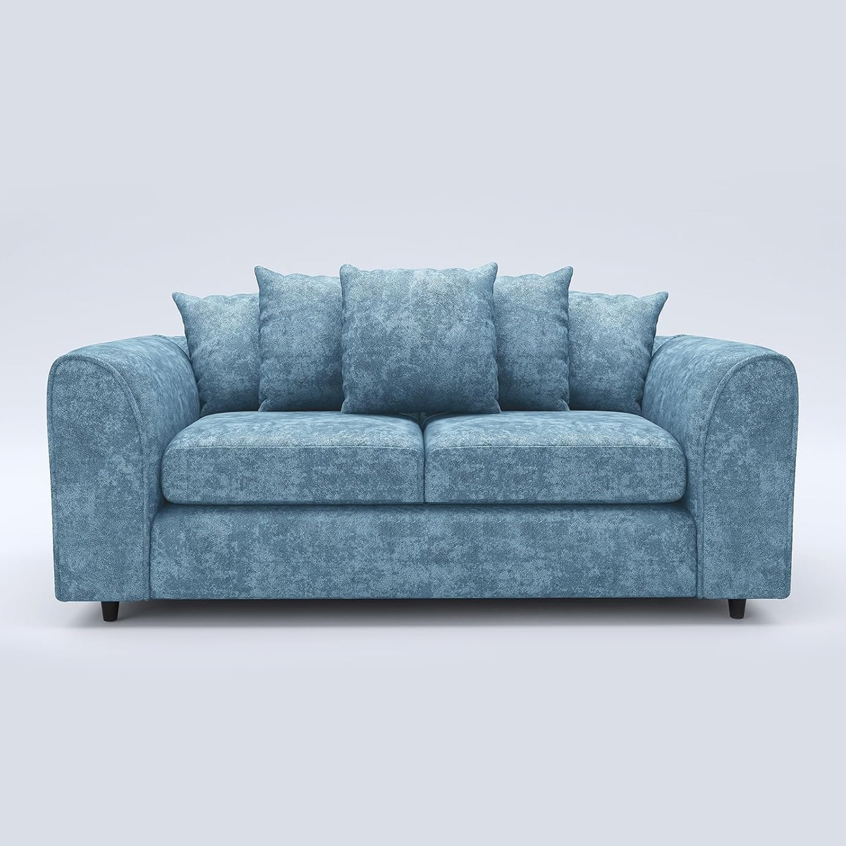 LORVANI Fabric 3 Seater Scatterback Sofa - Sky Blue - Home Done