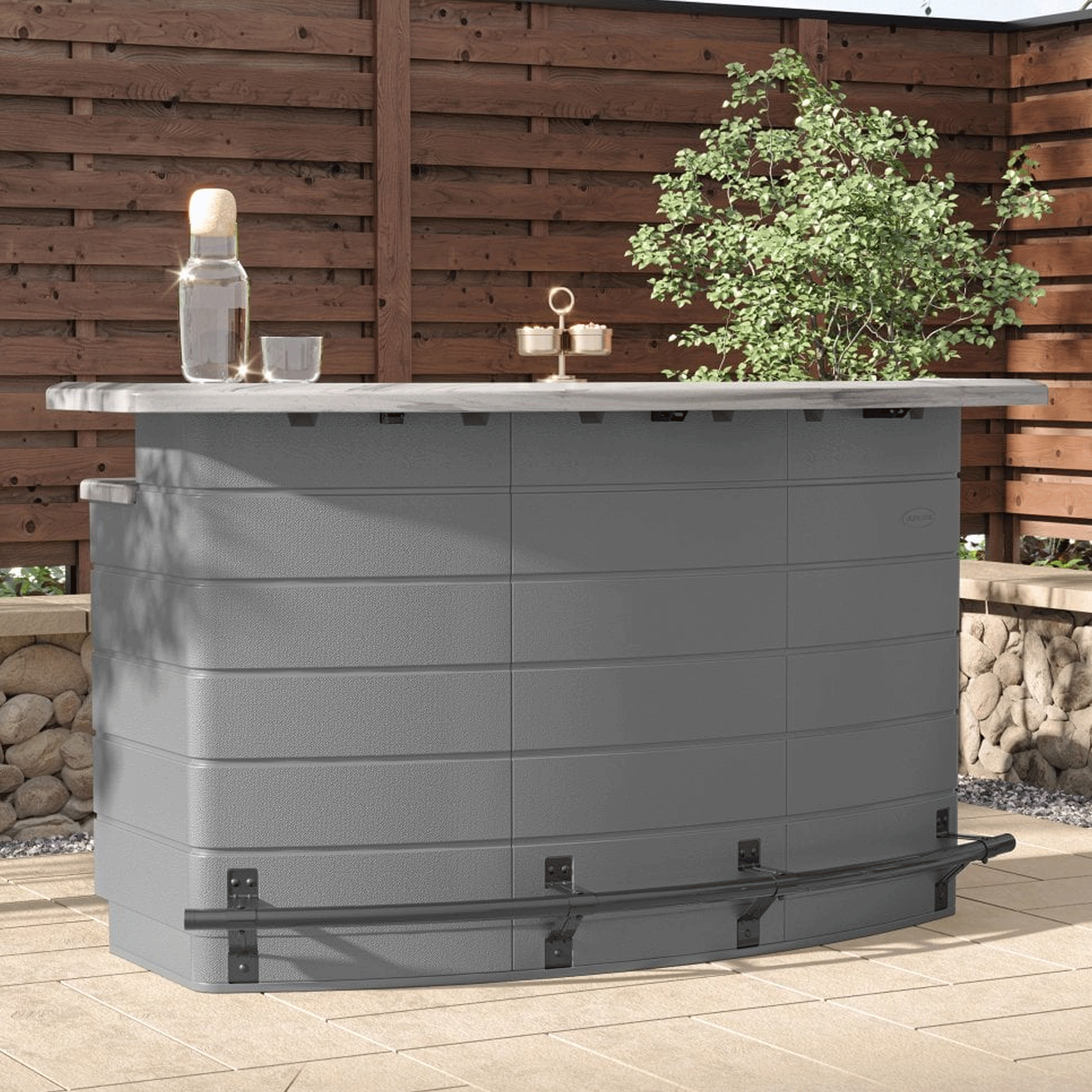 THREXLEY Garden Bar Table - Grey