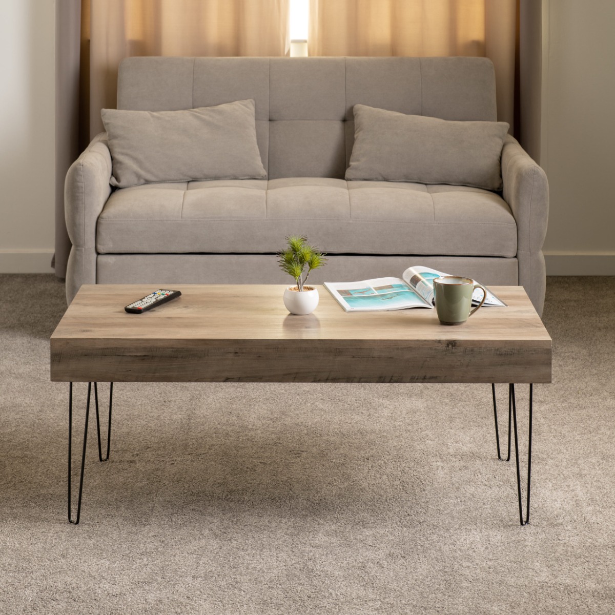 Troy Coffee Table - Oak Effect Black - Budget Deals