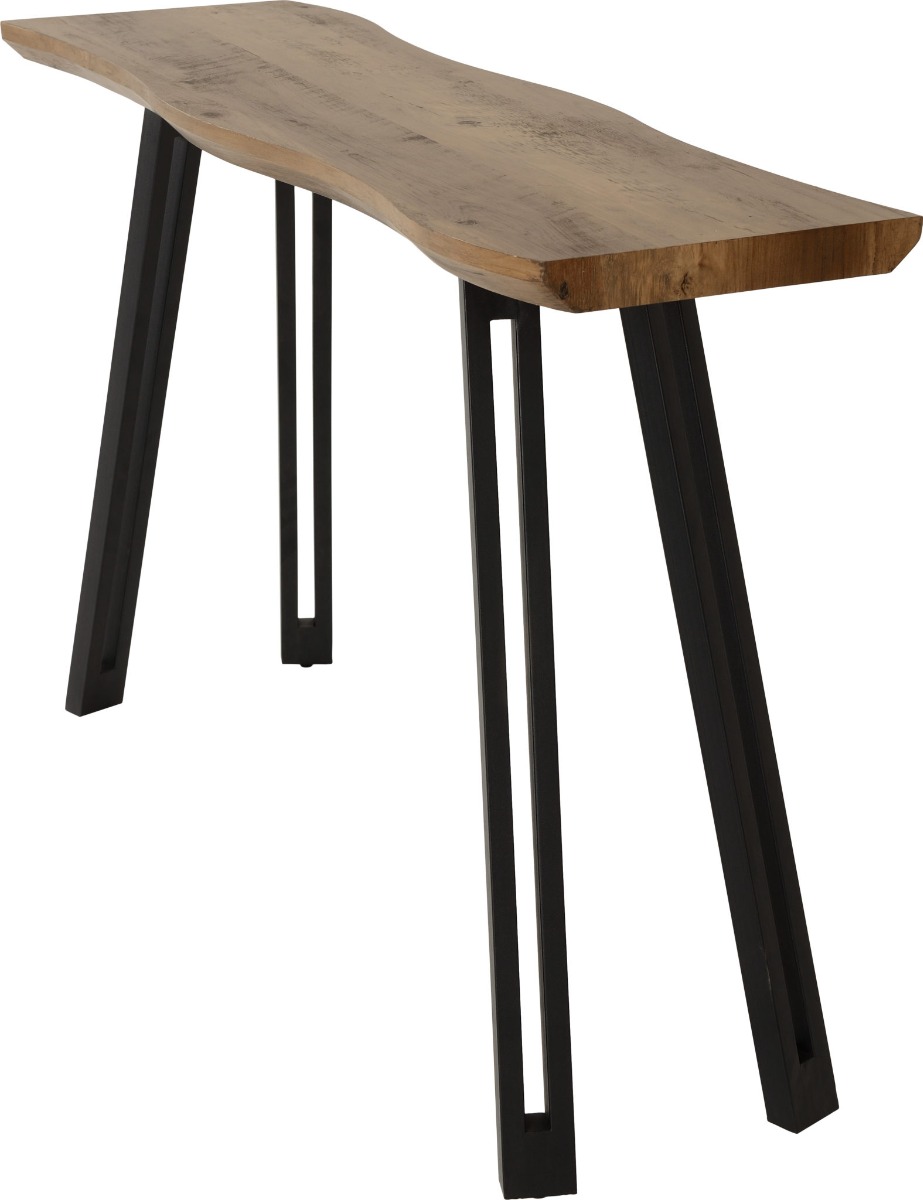 Quebec Wave Edge Console Table - Oak Effect Black - Budget Deals