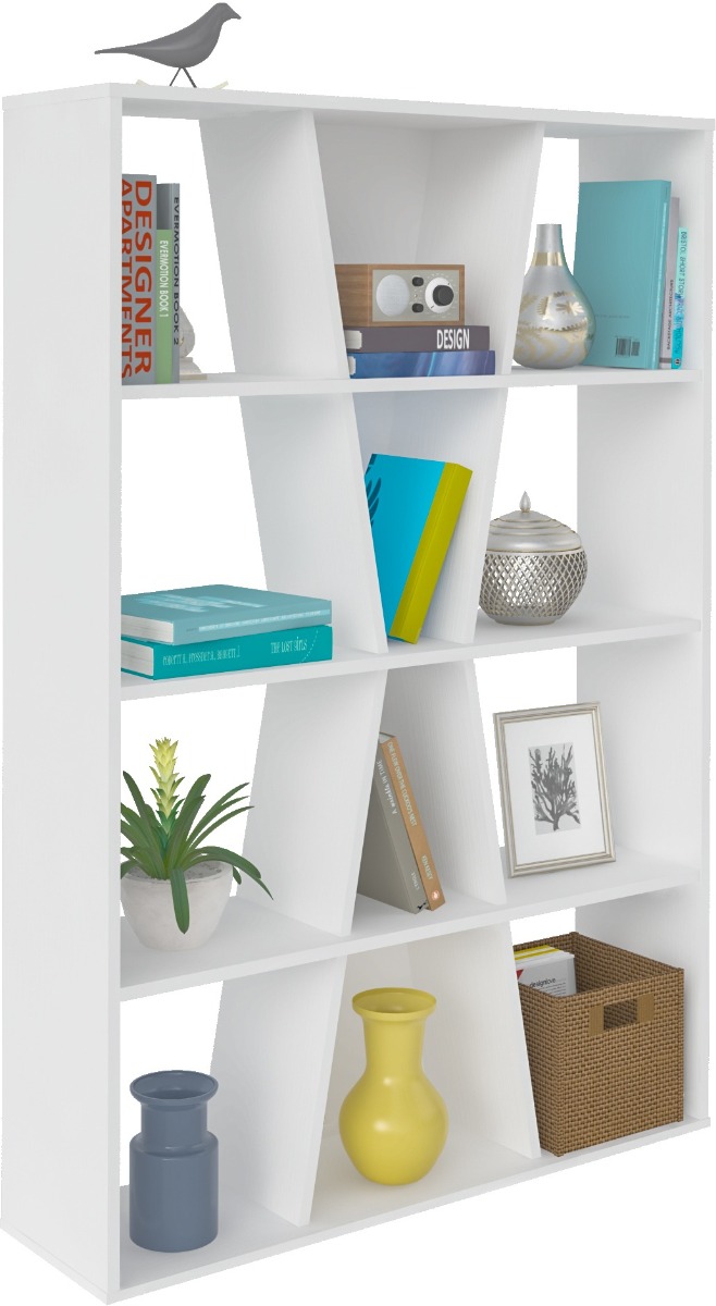 Naples Medium Bookcase - White - Budget Deals