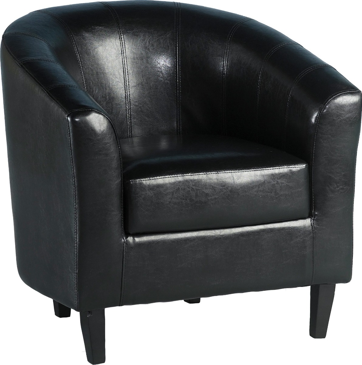 Tempo Tub Chair - Black Faux Leather - Budget Deals