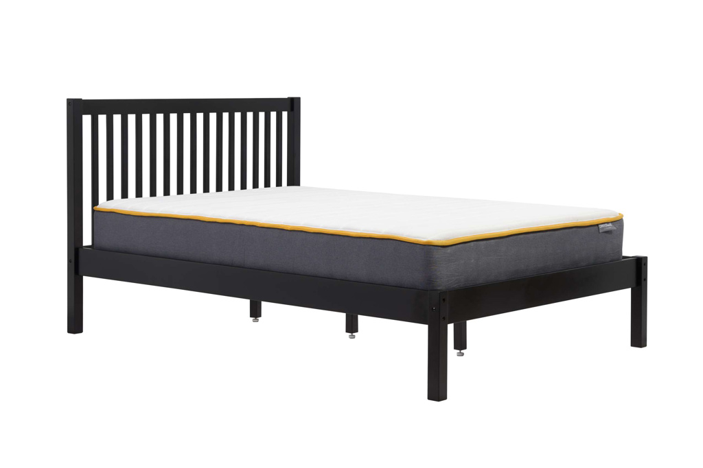 Classic Nova Solid Wood Black Bed - Standard Double 4ft6 - Birlea Essentials