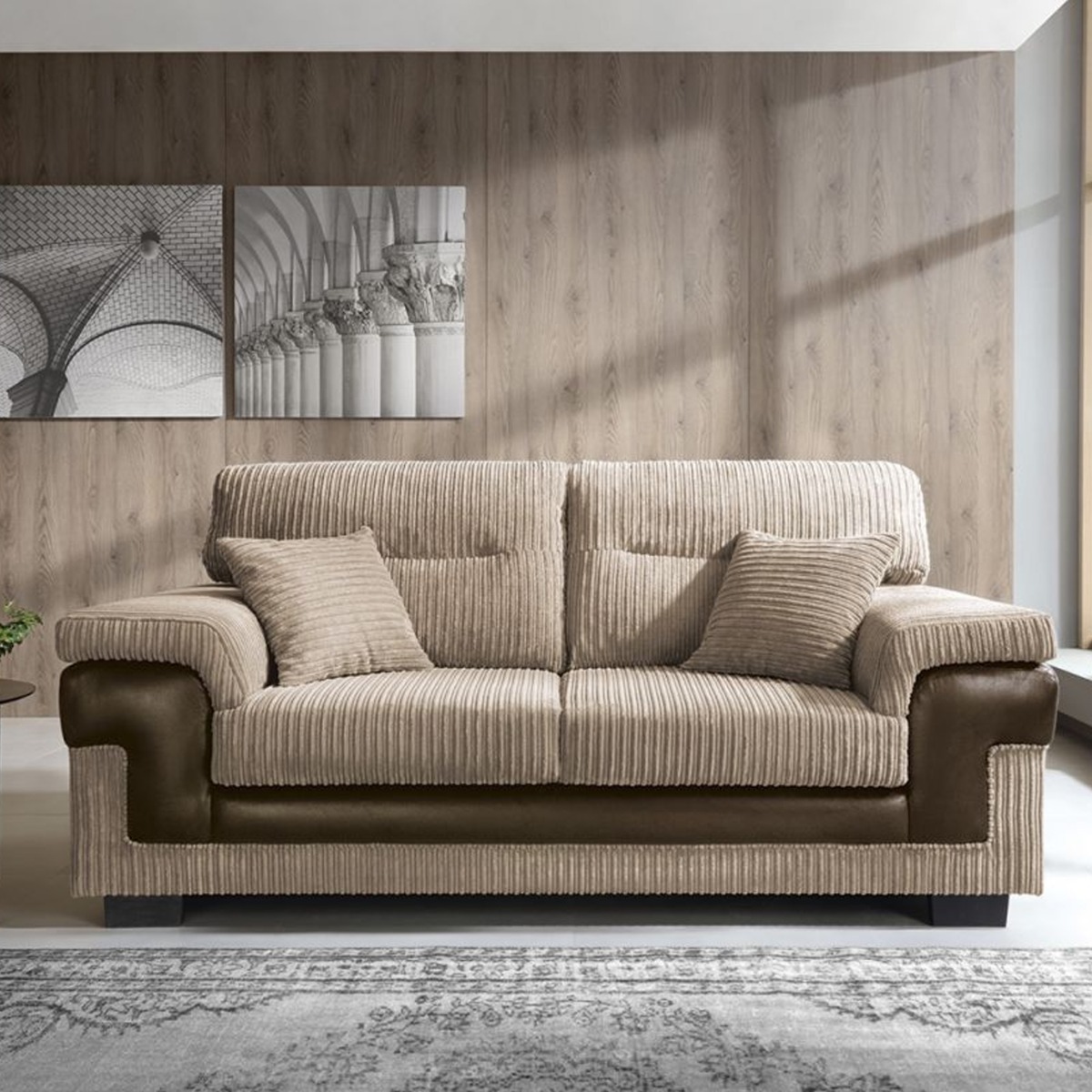 Sampson 3 Seater Sofa - Brown - Moonlight Interiors